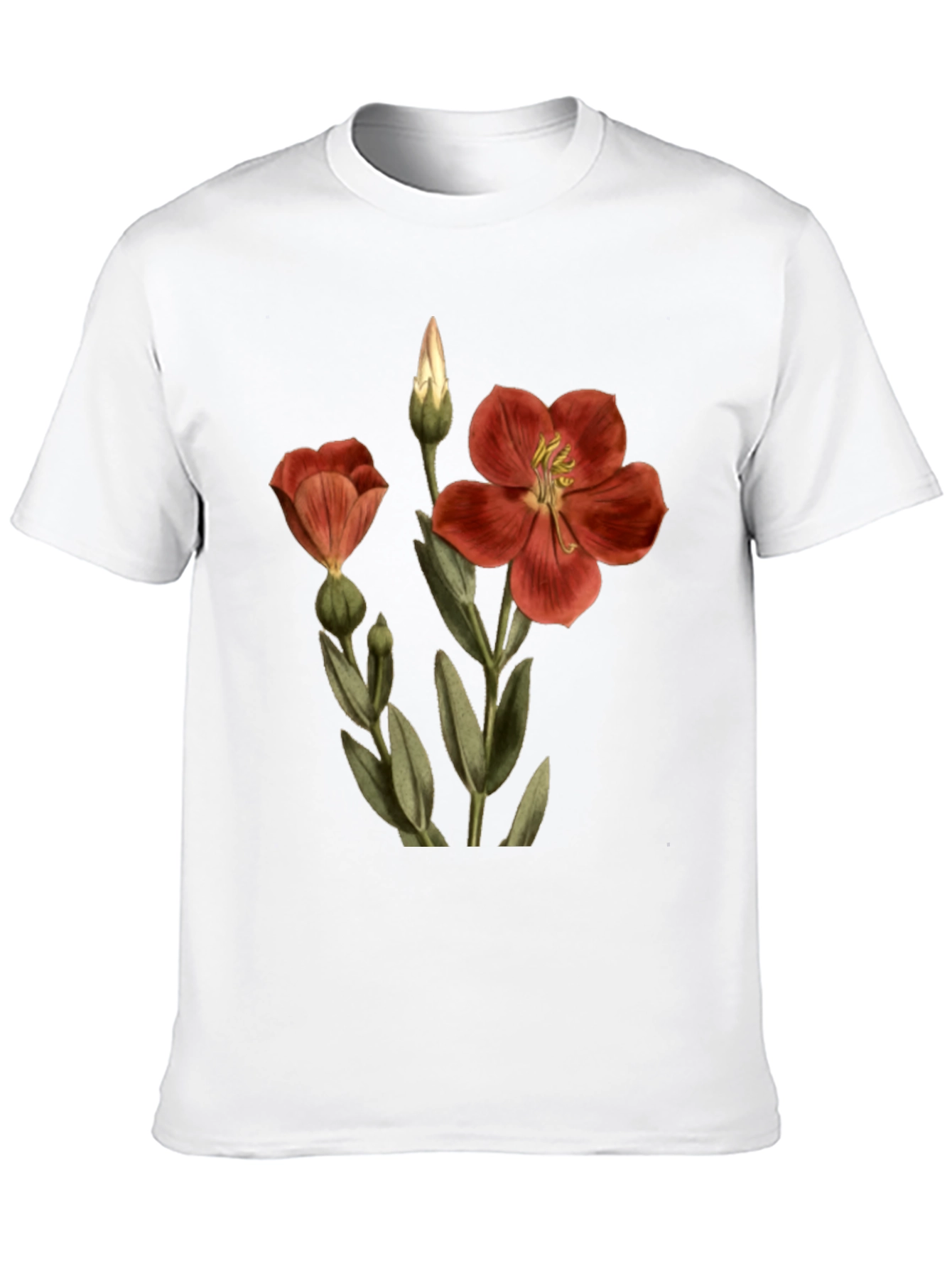 Floral Print Tee - Black Cotton Comfort