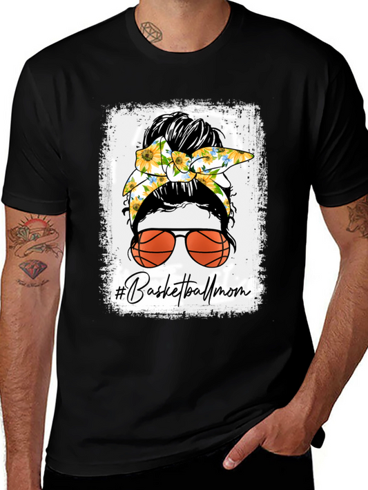 Basketball Mom Messy Bun T-Shirt