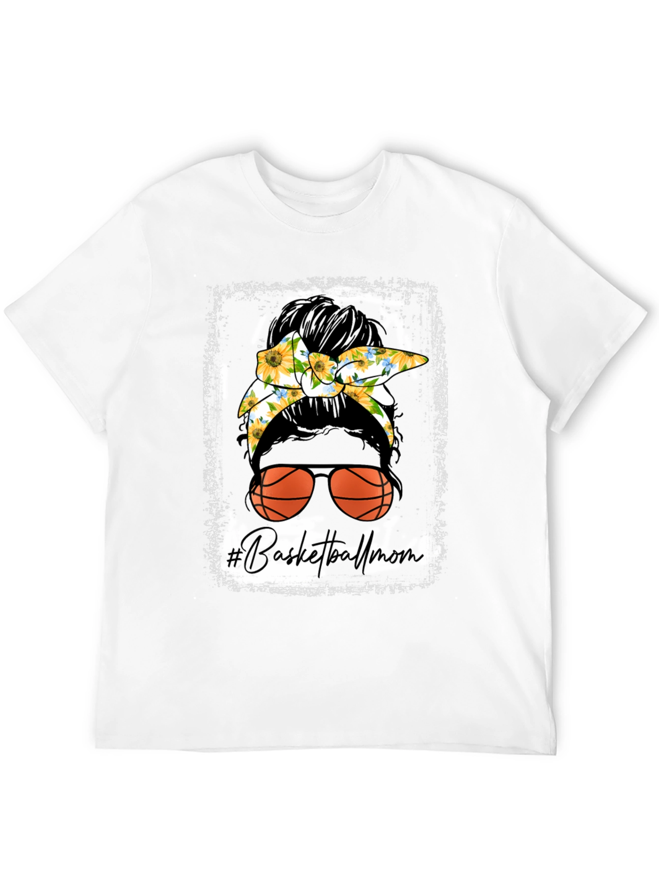 Basketball Mom Messy Bun T-Shirt