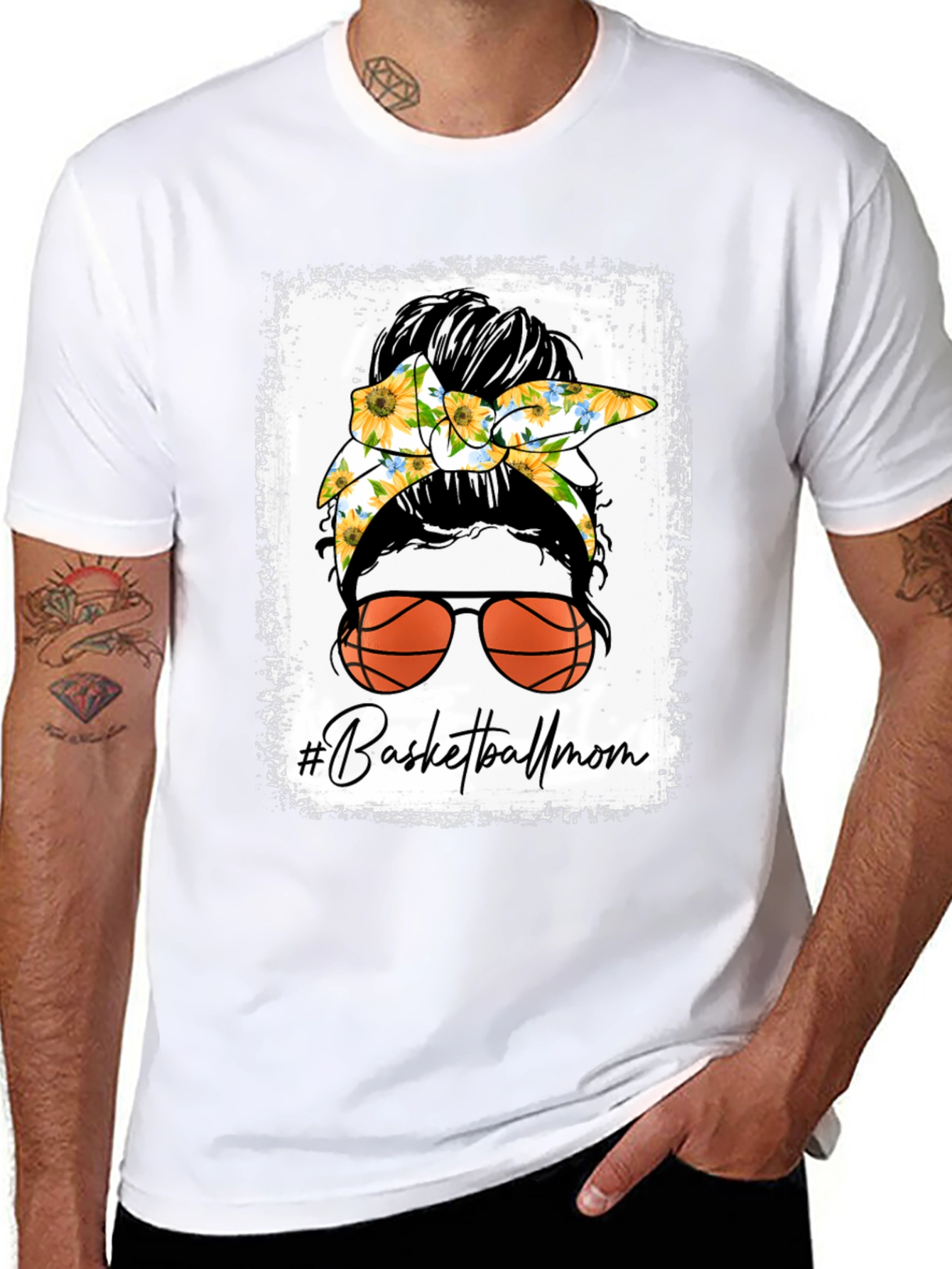 Basketball Mom Messy Bun T-Shirt