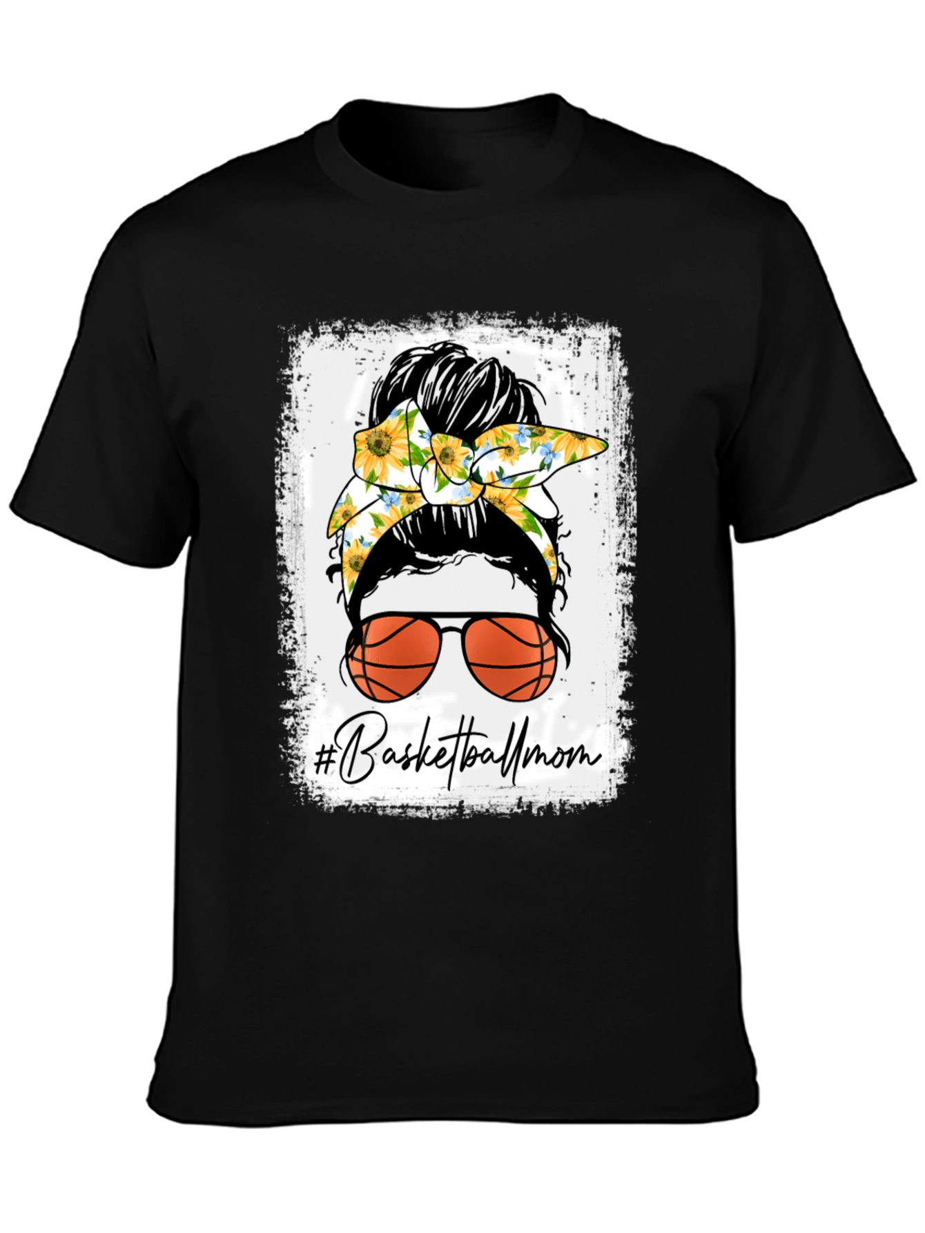 Basketball Mom Messy Bun T-Shirt