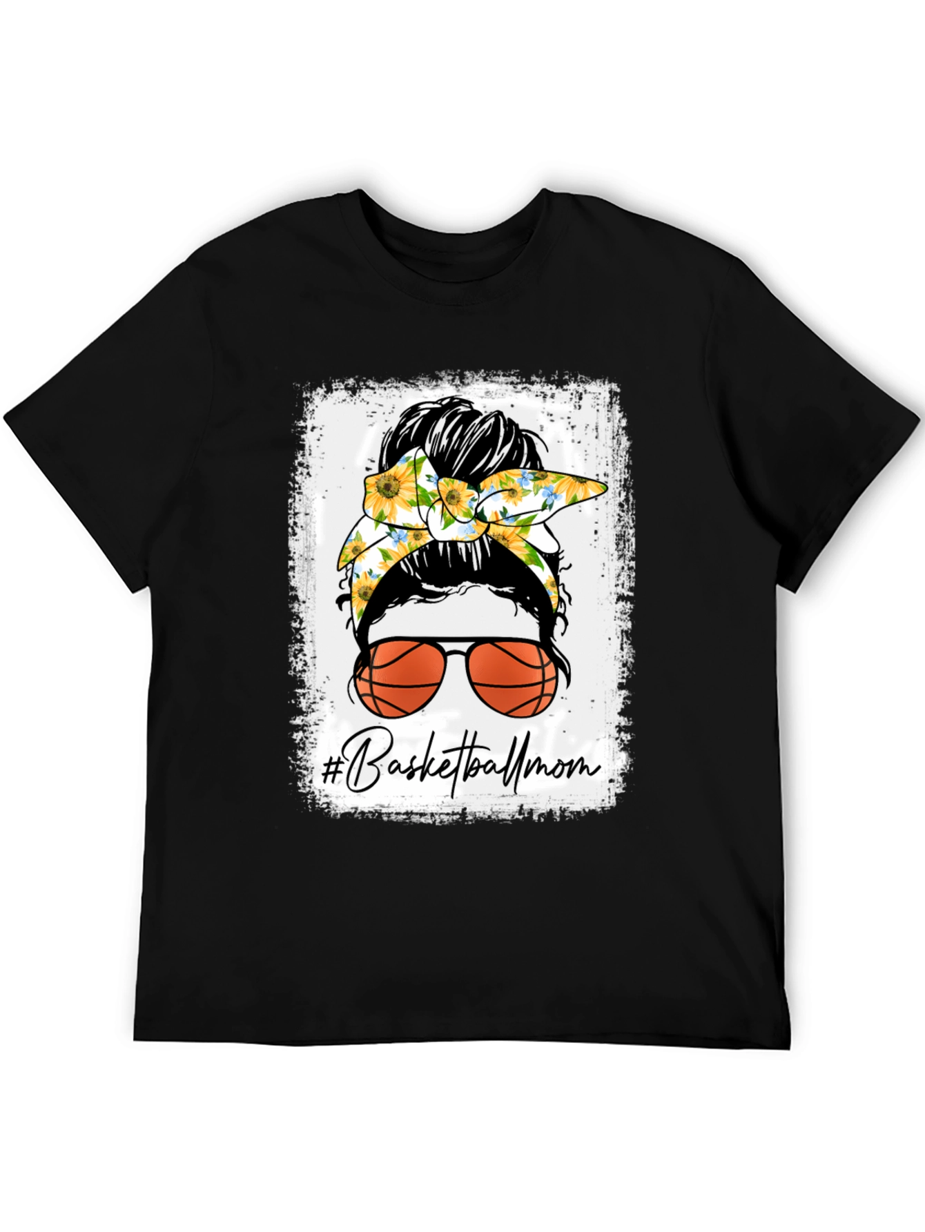 Basketball Mom Messy Bun T-Shirt
