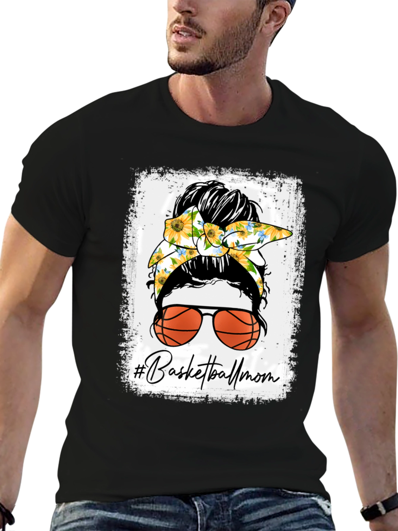Basketball Mom Messy Bun T-Shirt