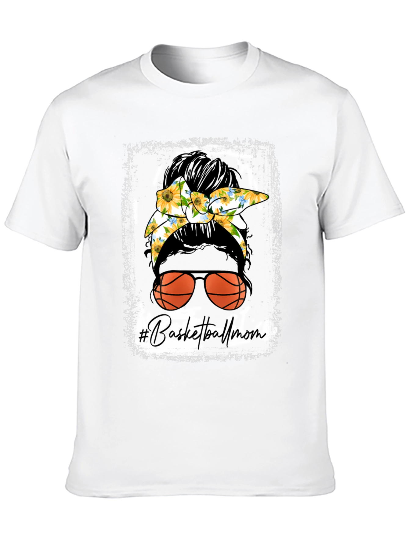 Basketball Mom Messy Bun T-Shirt