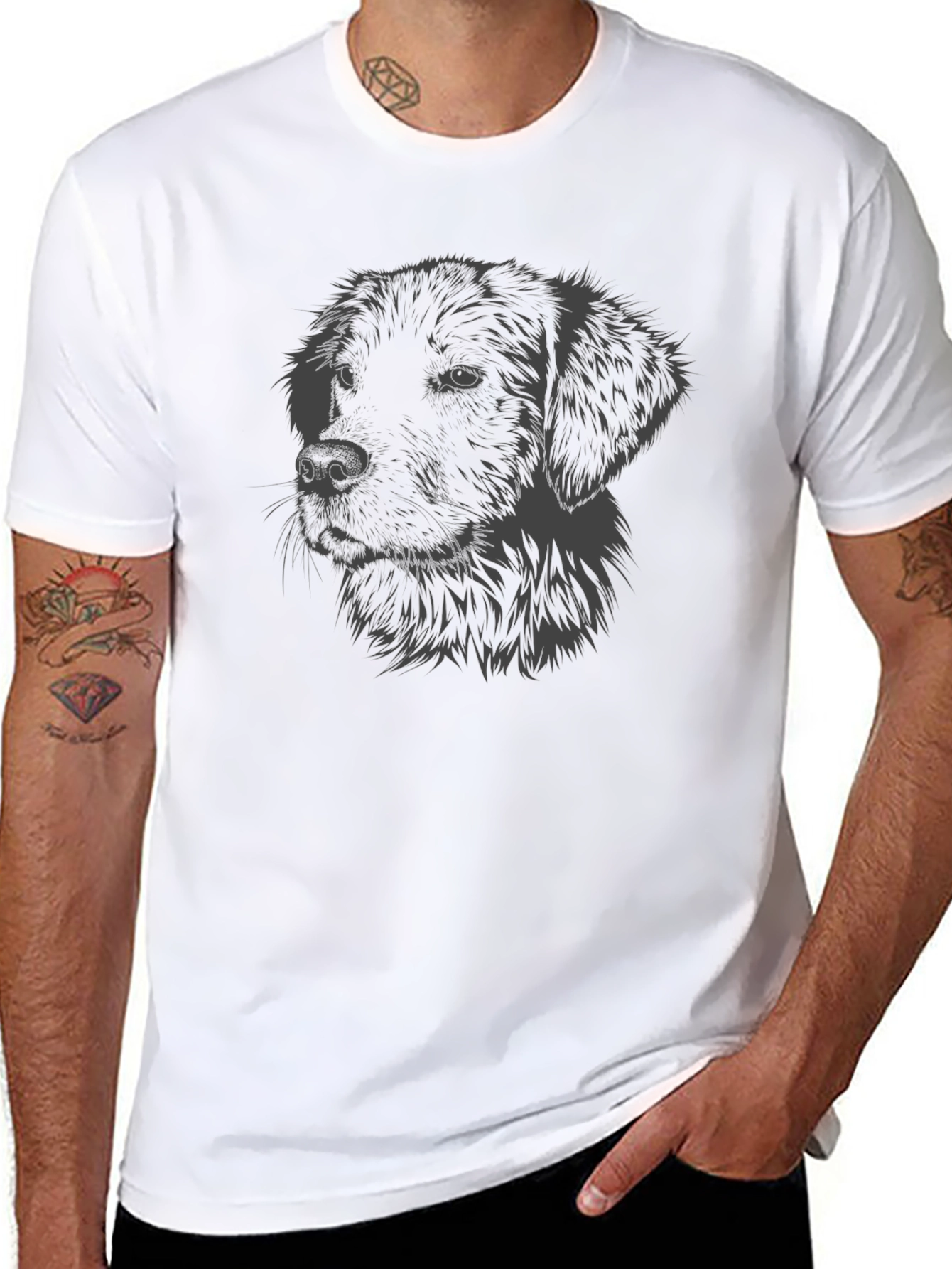 Dog Graphic Black T-Shirt