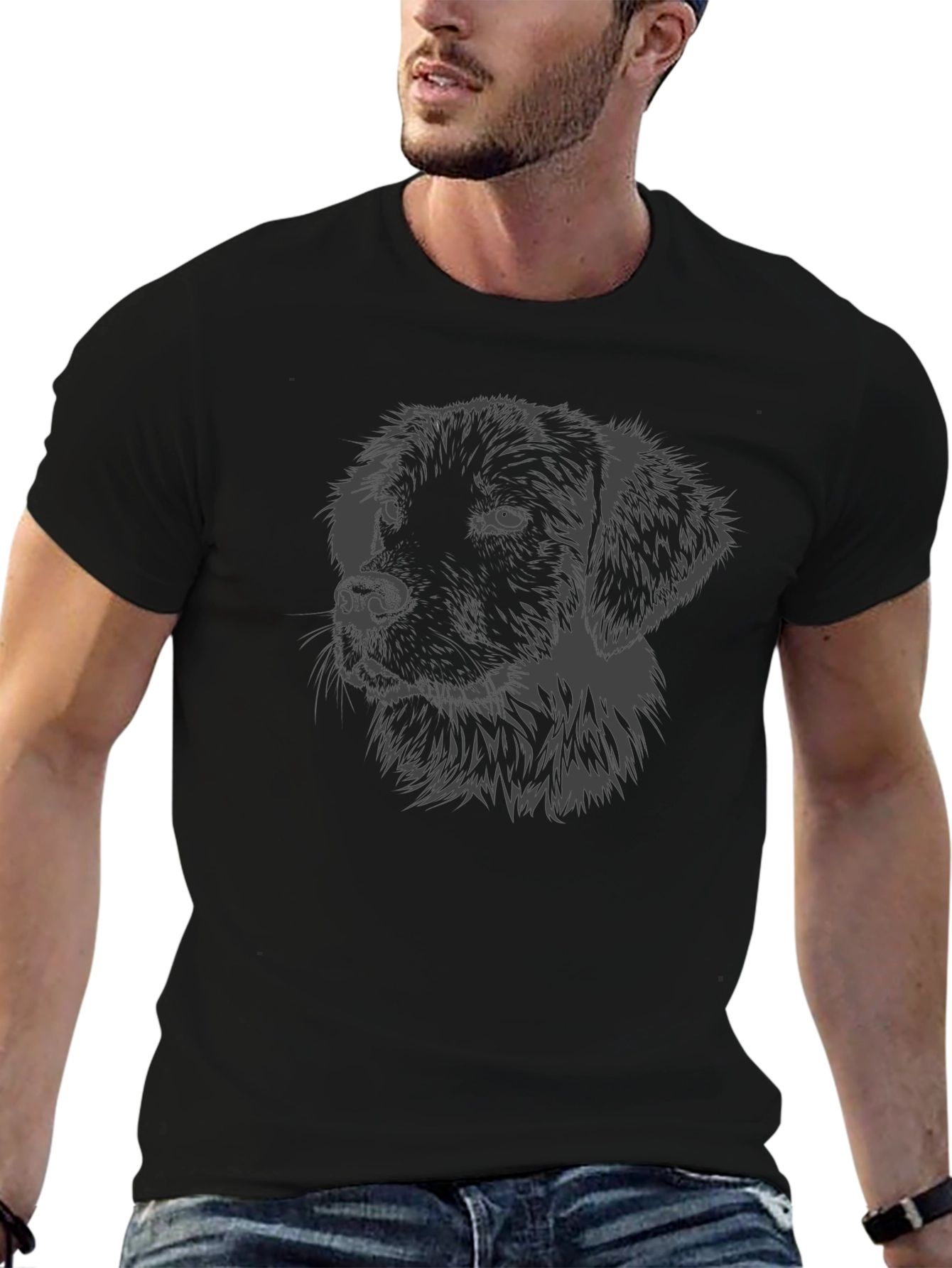 Dog Graphic Black T-Shirt