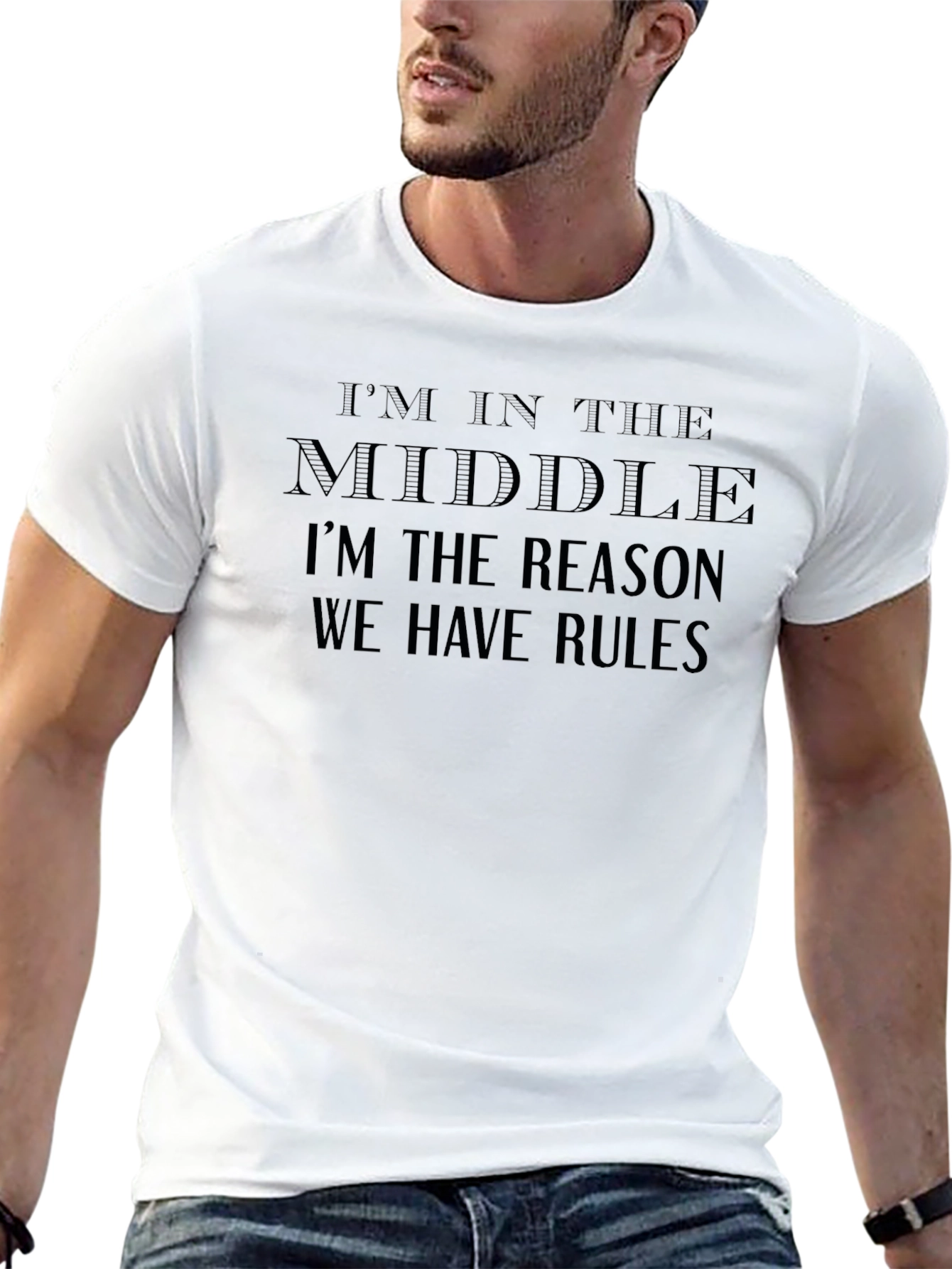 Middle Child Reason Rules Black T-Shirt