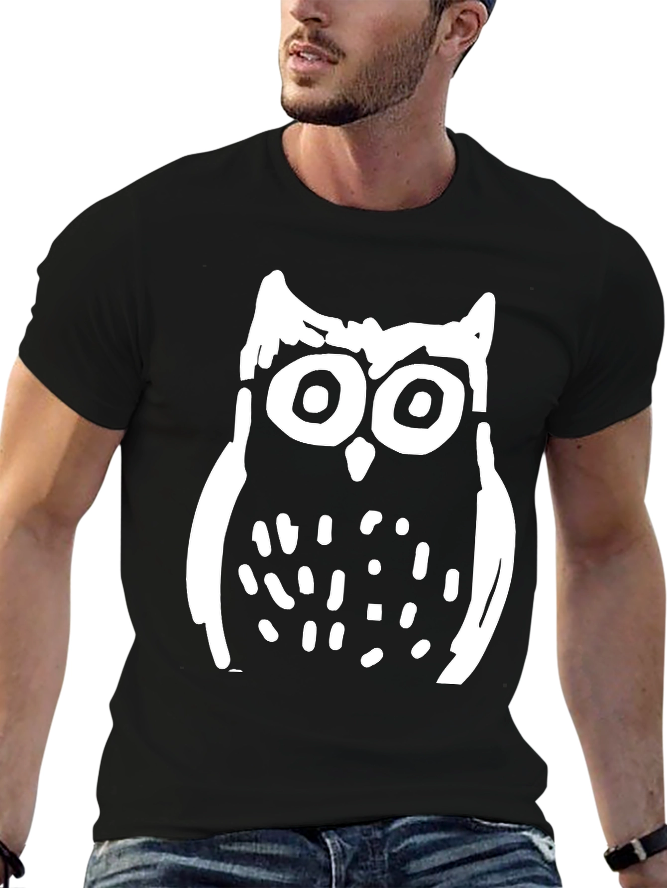 Owl Graphic Black T-Shirt - Trendy Casual Wear