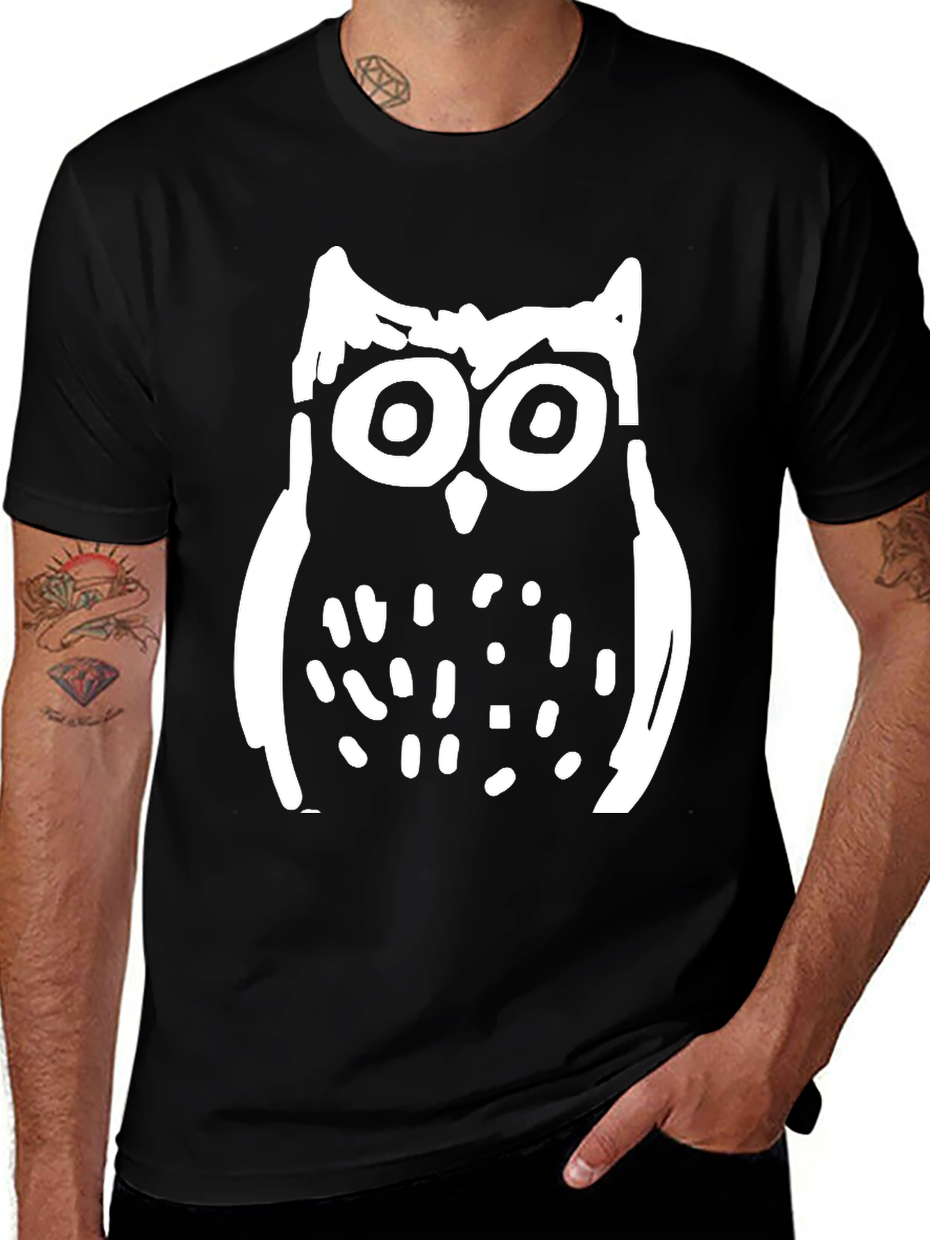 Owl Graphic Black T-Shirt - Trendy Casual Wear