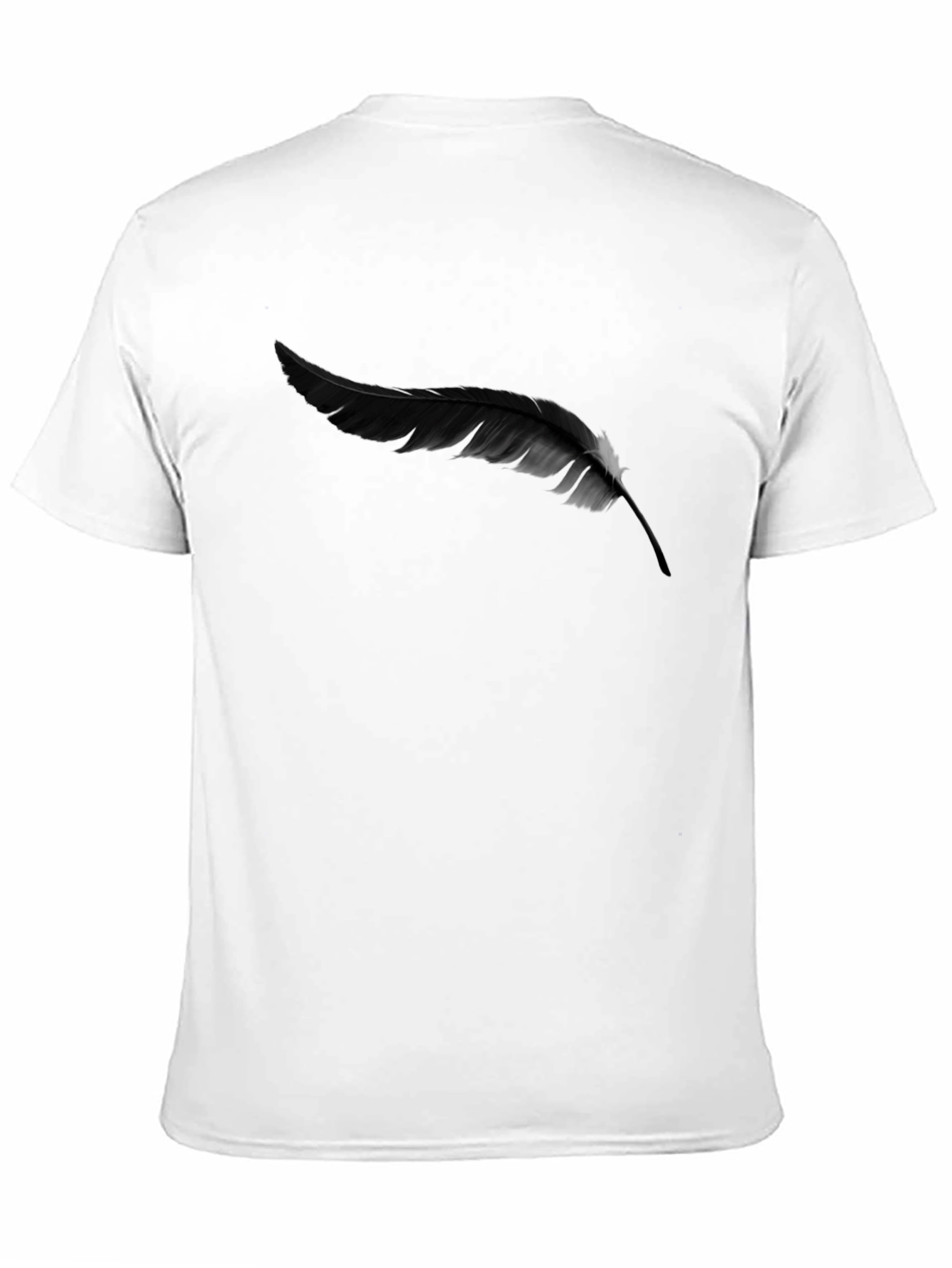Feather Graphic Print Black T-Shirt
