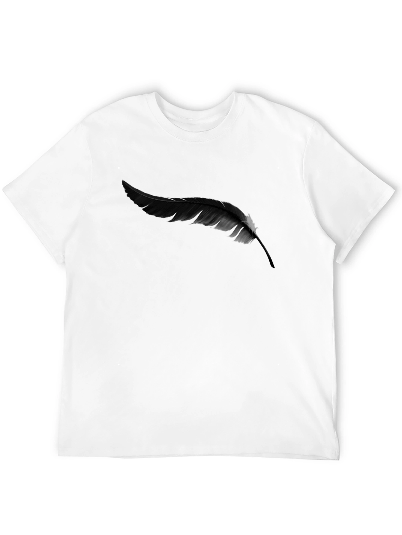 Feather Graphic Print Black T-Shirt
