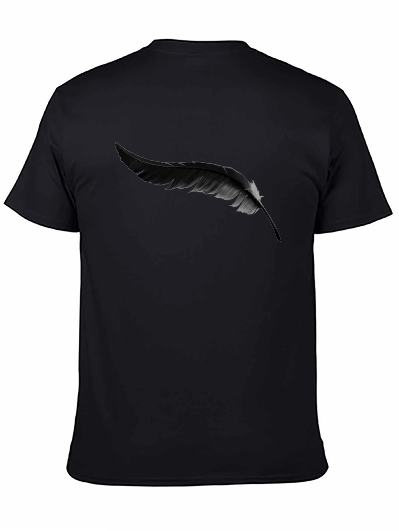 Feather Graphic Print Black T-Shirt