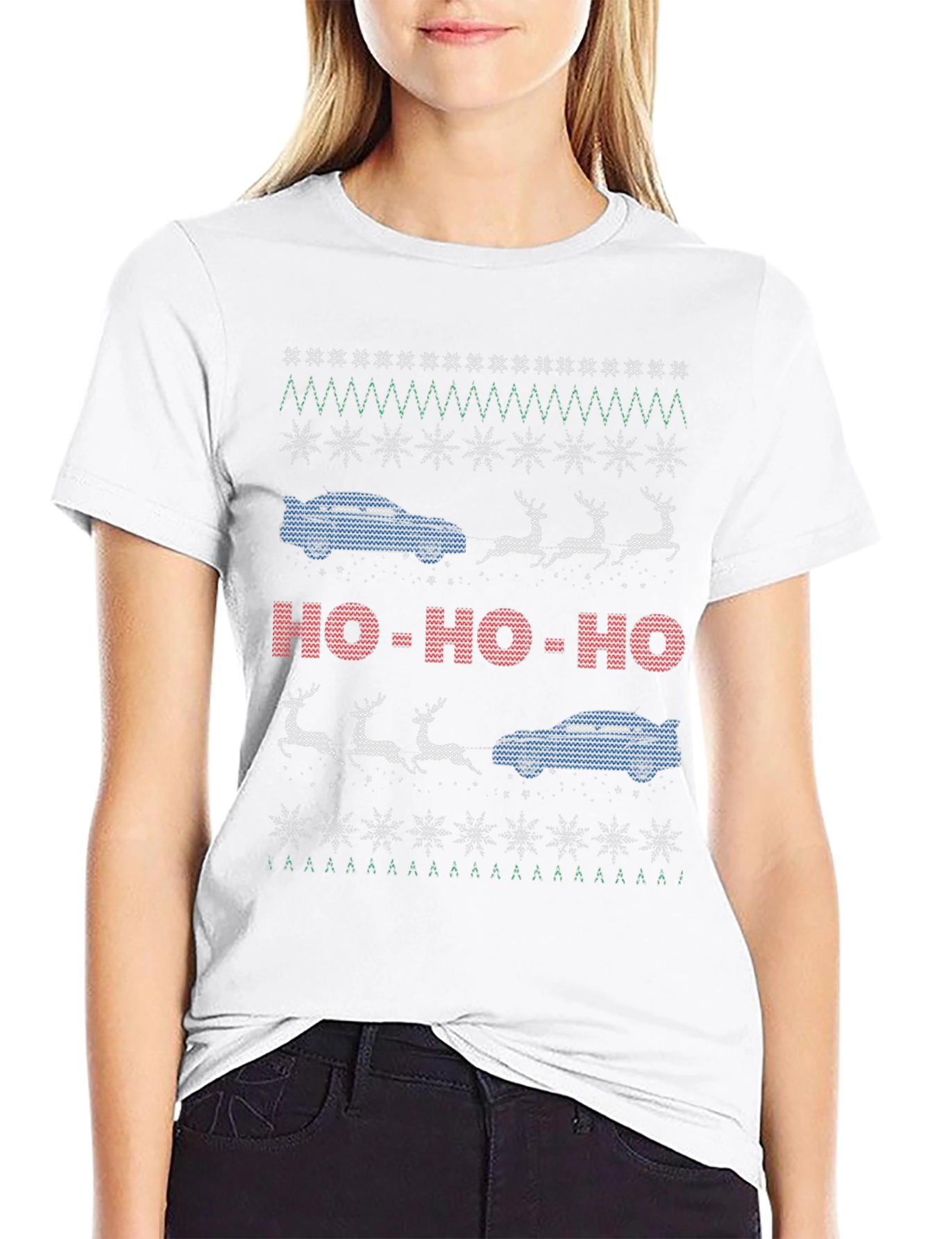 Car Christmas Sweater T-Shirt - Ho Ho Ho