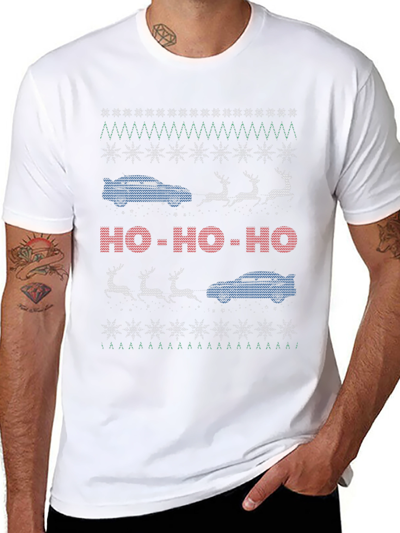 Car Christmas Sweater T-Shirt - Ho Ho Ho