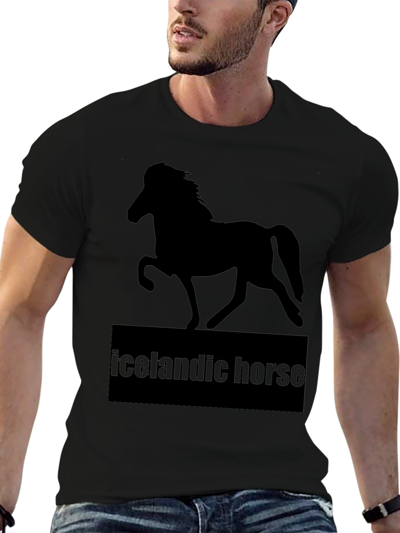 Icelandic Horse T-Shirt - Black Graphic Tee