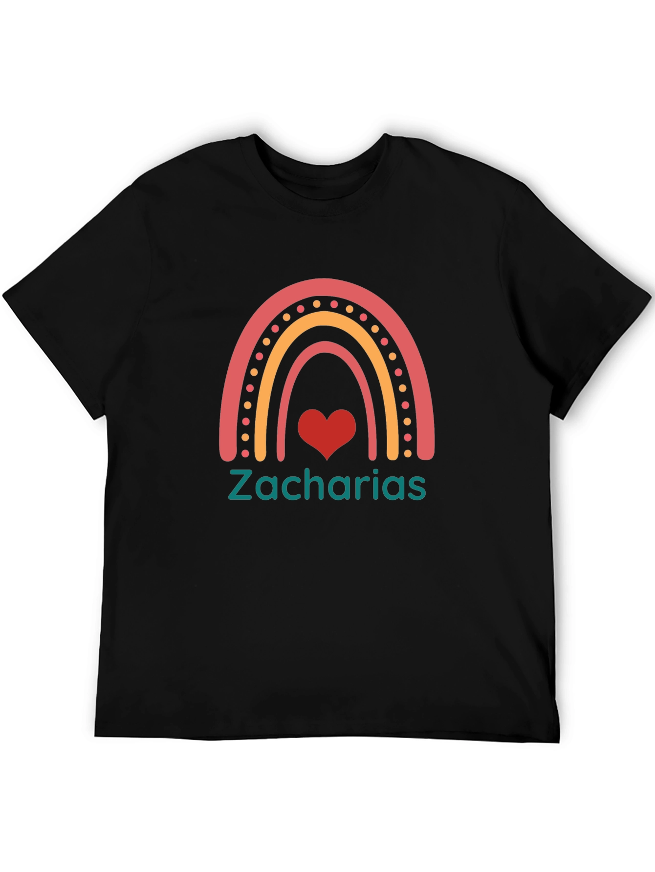Zacharias Rainbow Heart T-Shirt - Black
