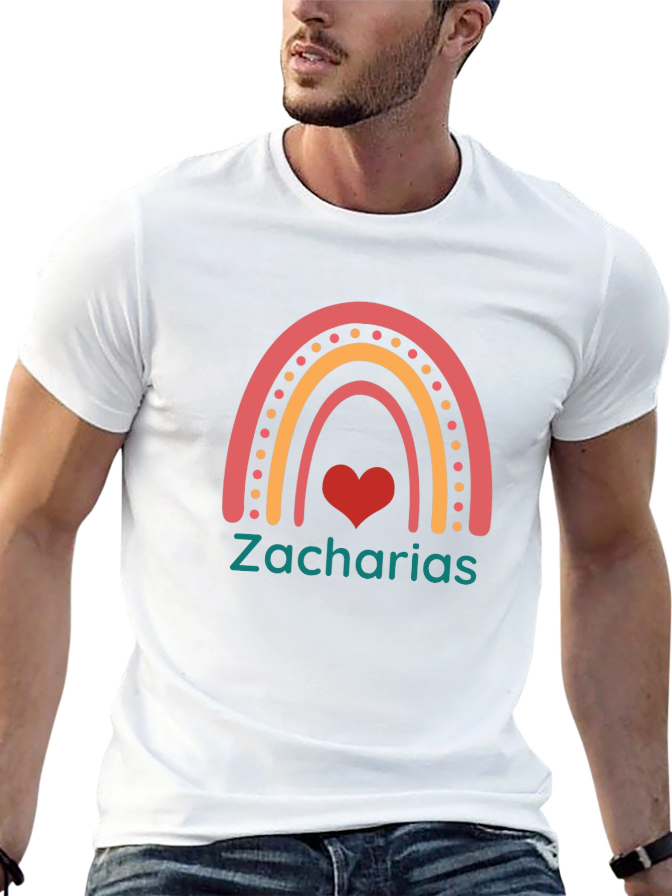 Zacharias Rainbow Heart T-Shirt - Black