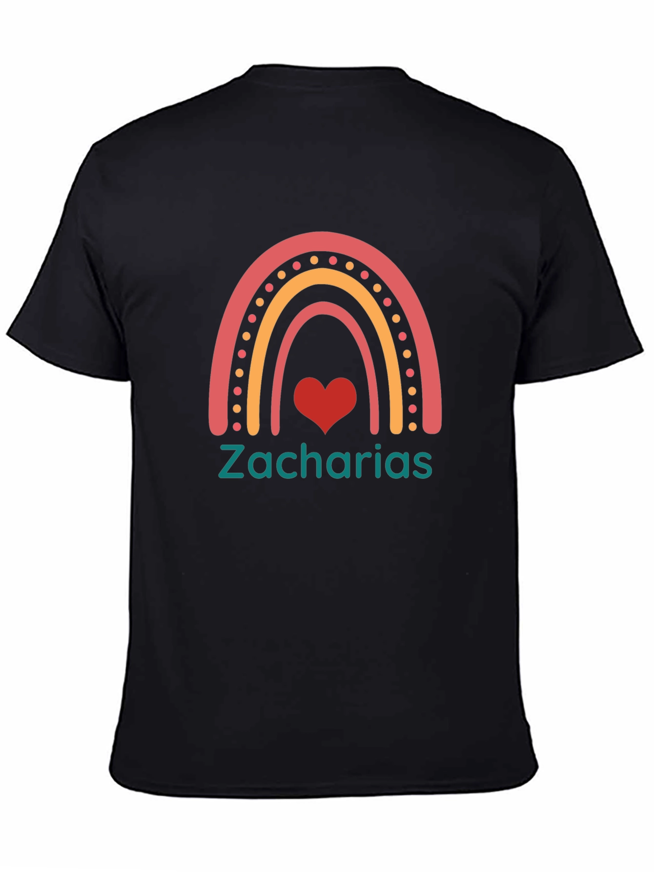 Zacharias Rainbow Heart T-Shirt - Black