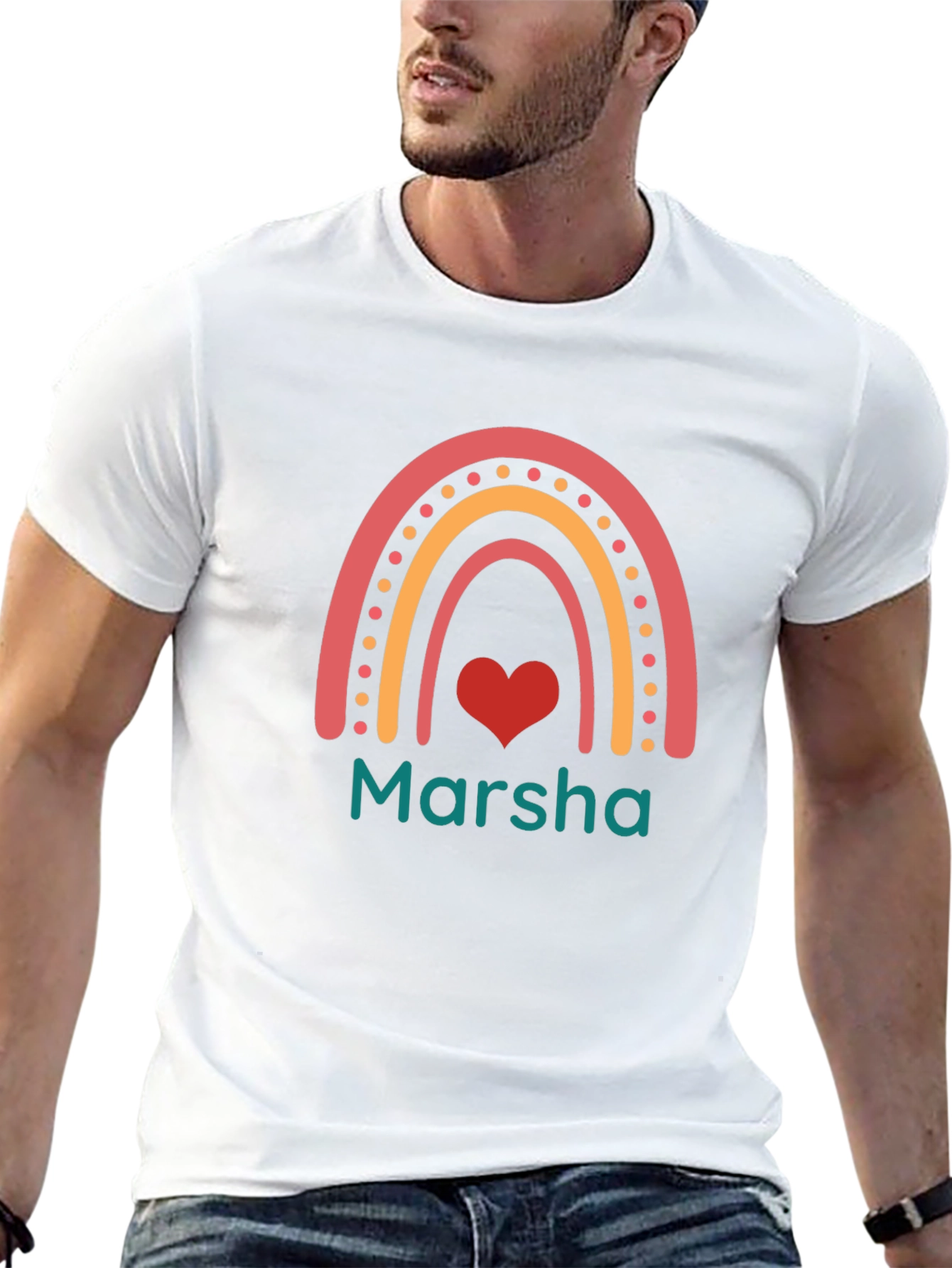 Marsha Rainbow Heart Graphic Tee