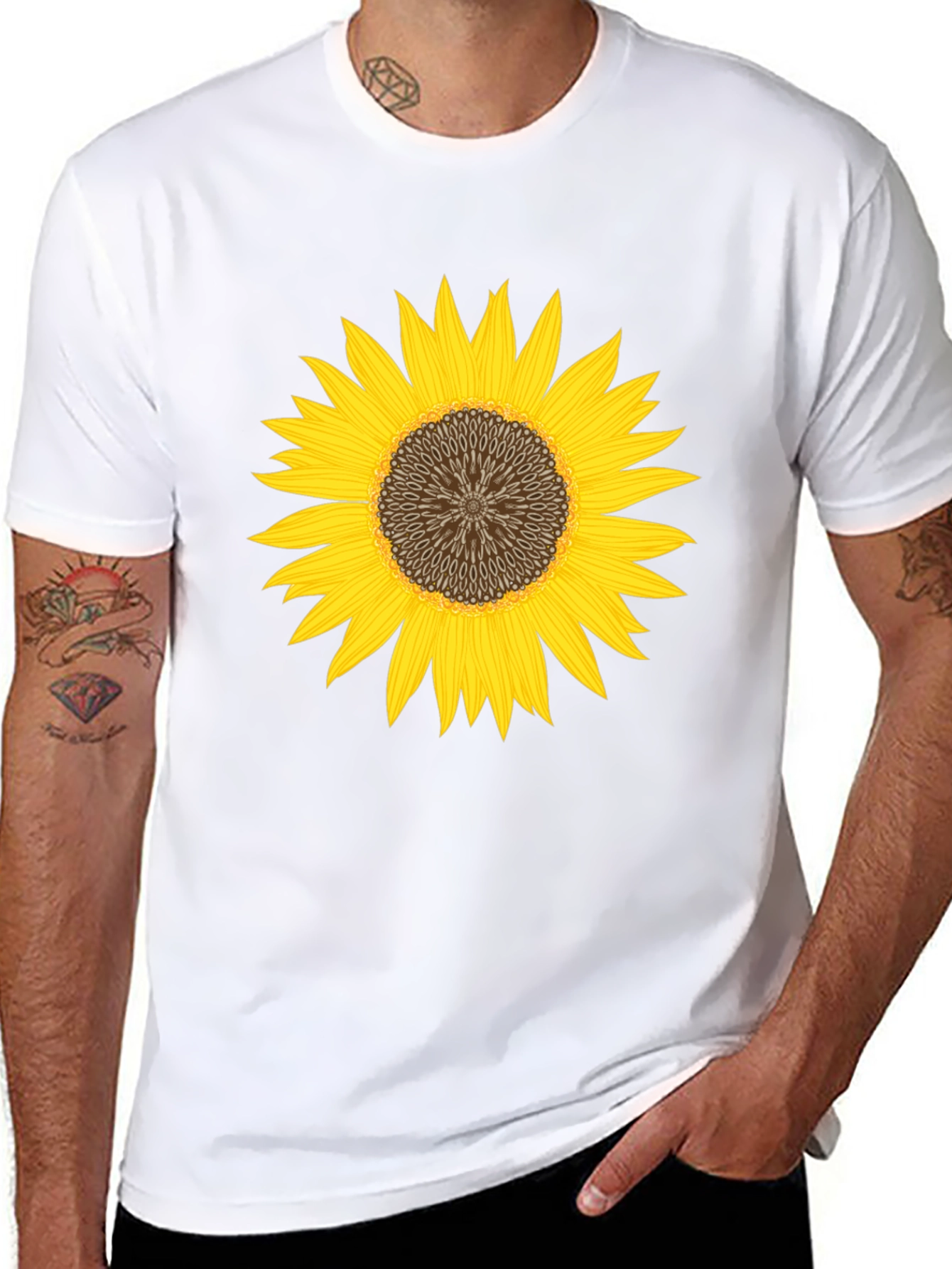 Sunflower Graphic Black T-Shirt - Unisex