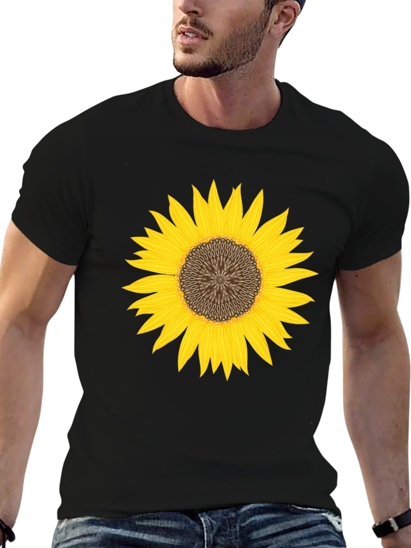 Sunflower Graphic Black T-Shirt - Unisex