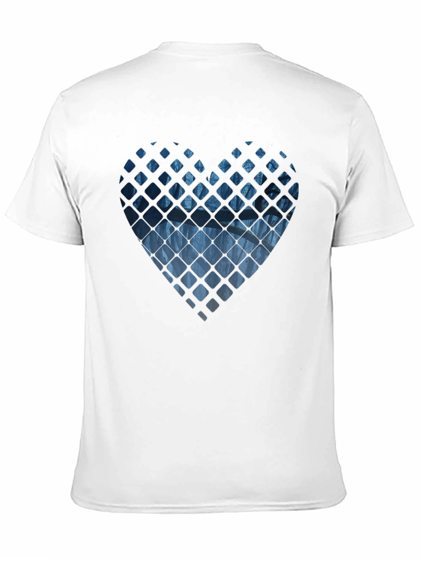 Abstract Heart Graphic Mens Black T-Shirt