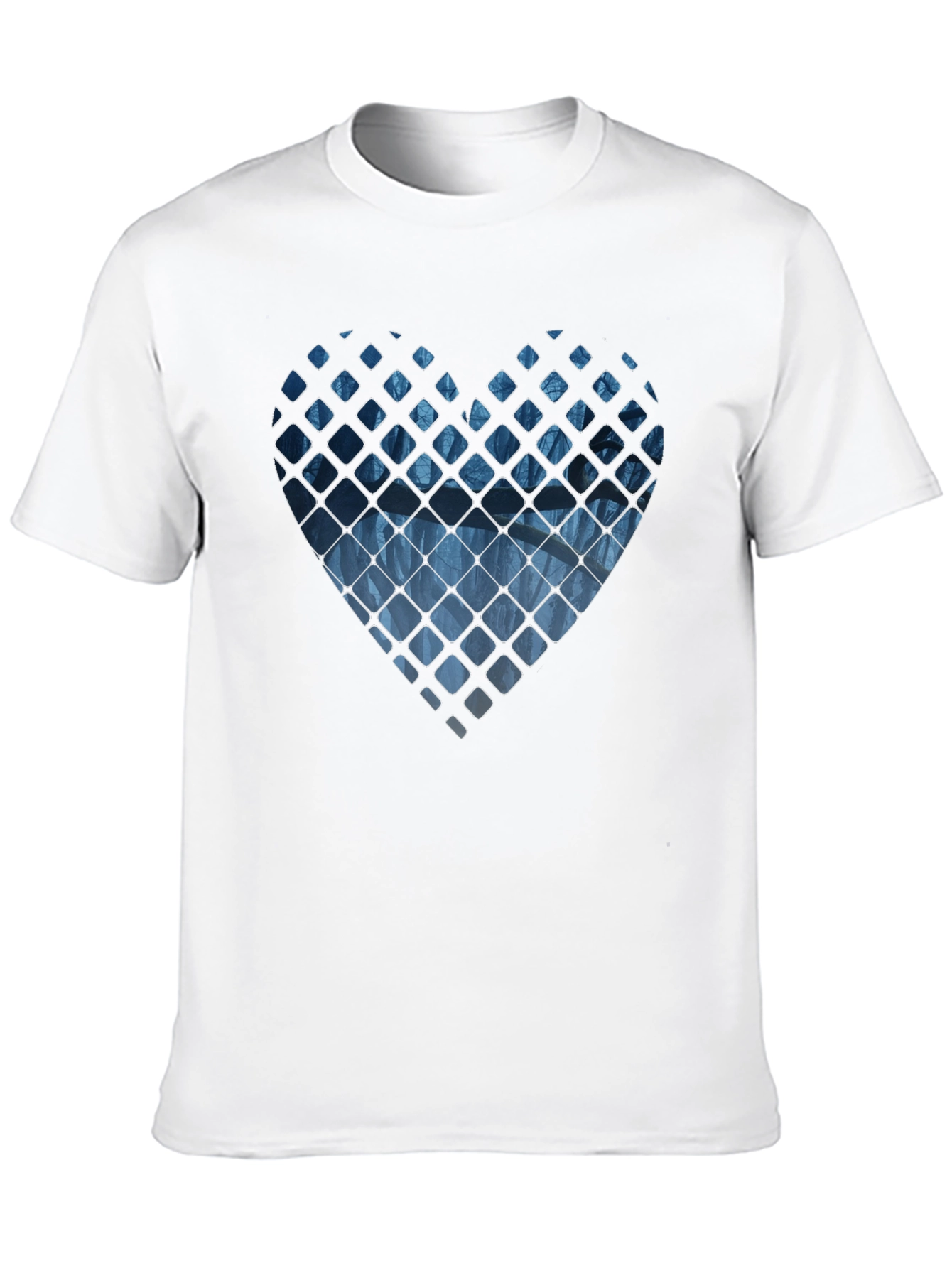 Abstract Heart Graphic Mens Black T-Shirt