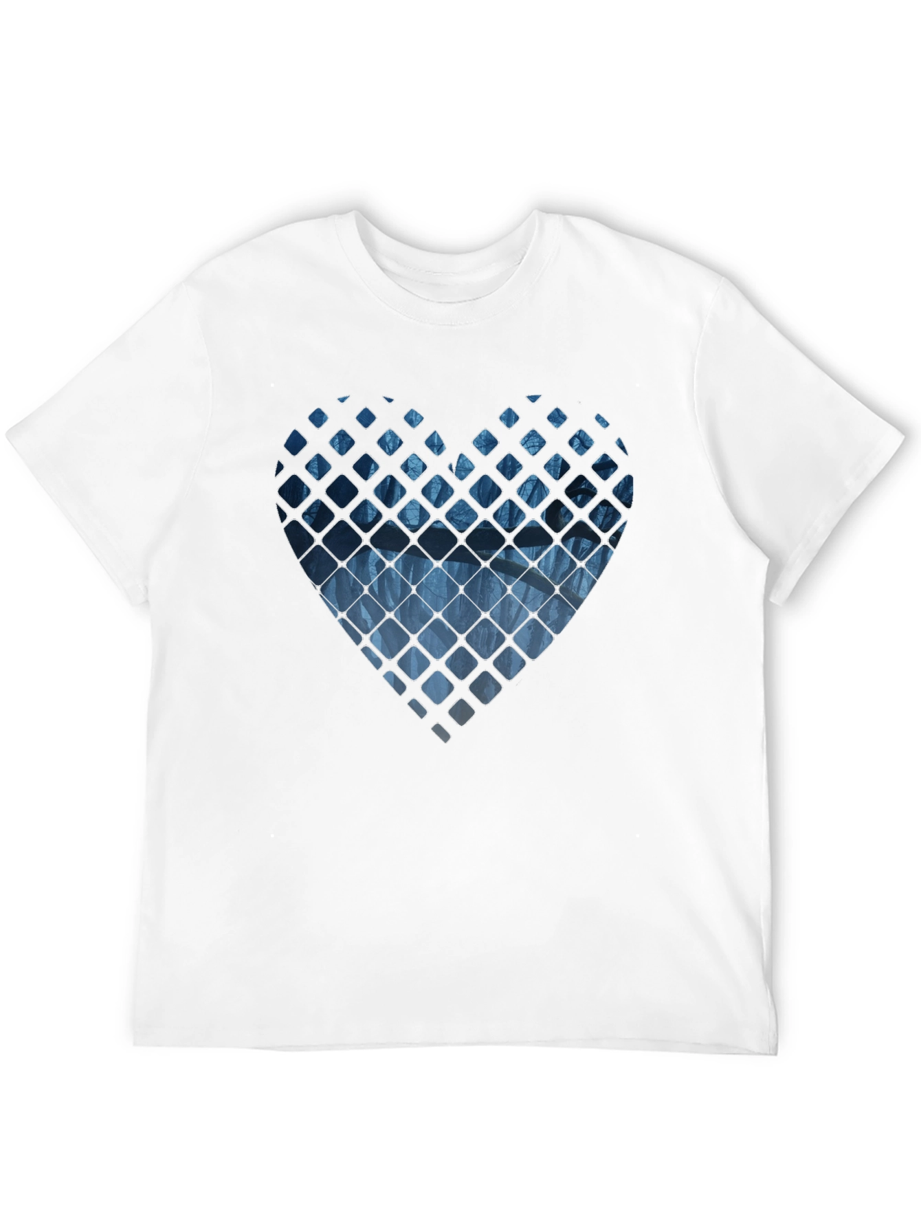 Abstract Heart Graphic Mens Black T-Shirt