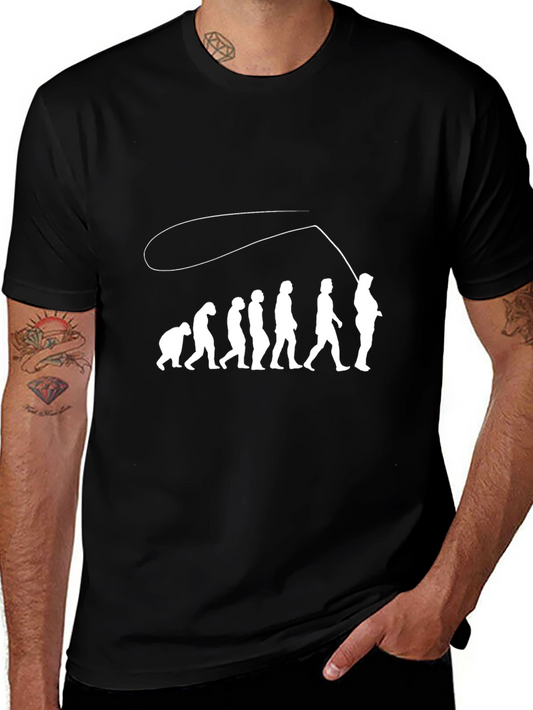 Evolution to Fisherman Black Graphic Tee
