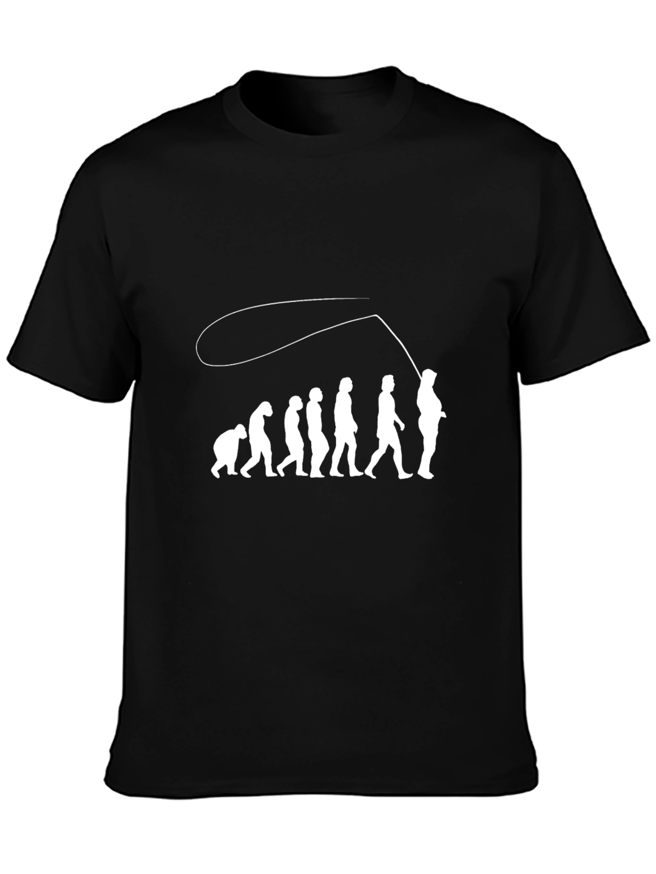 Evolution to Fisherman Black Graphic Tee
