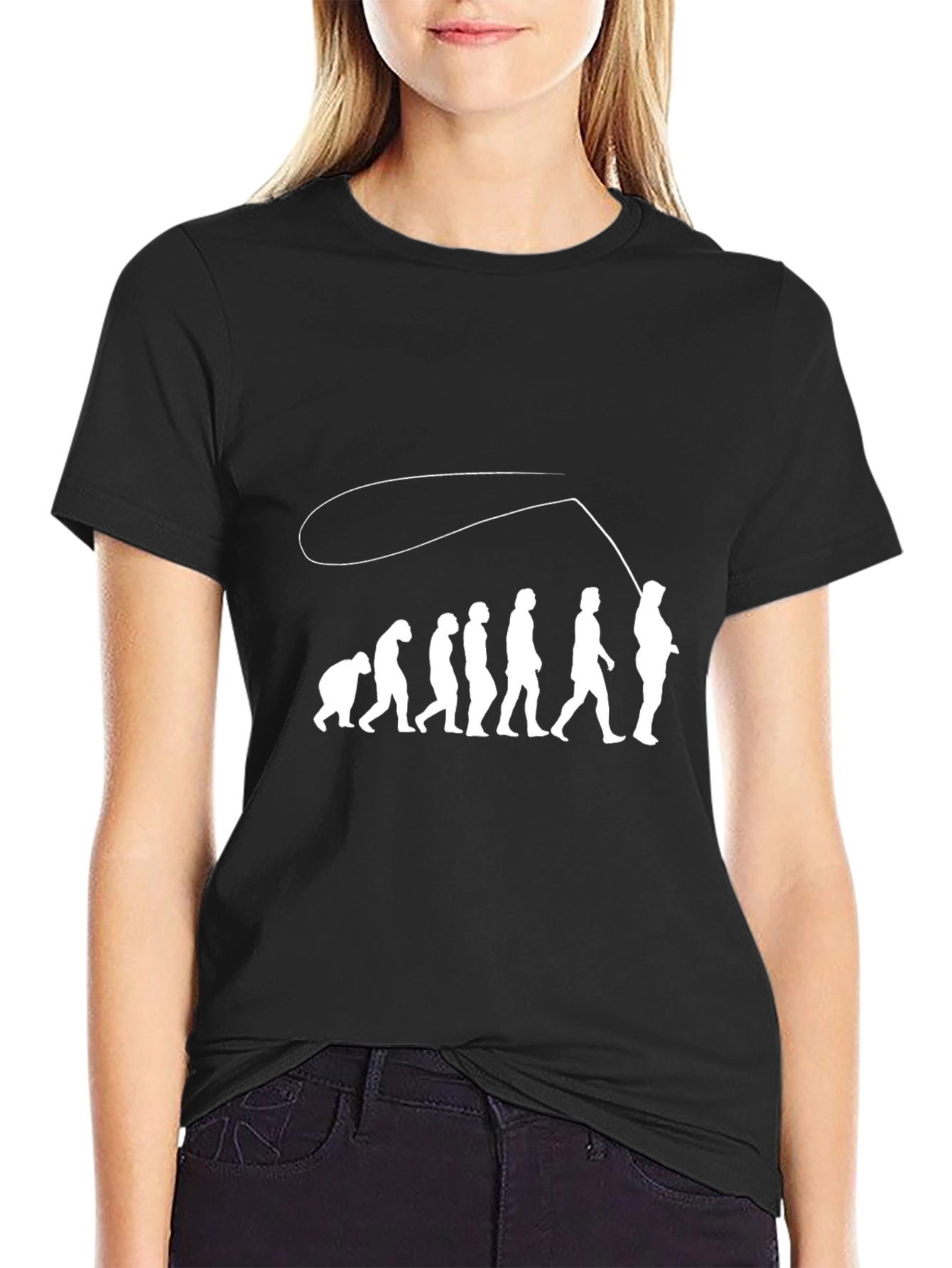 Evolution to Fisherman Black Graphic Tee