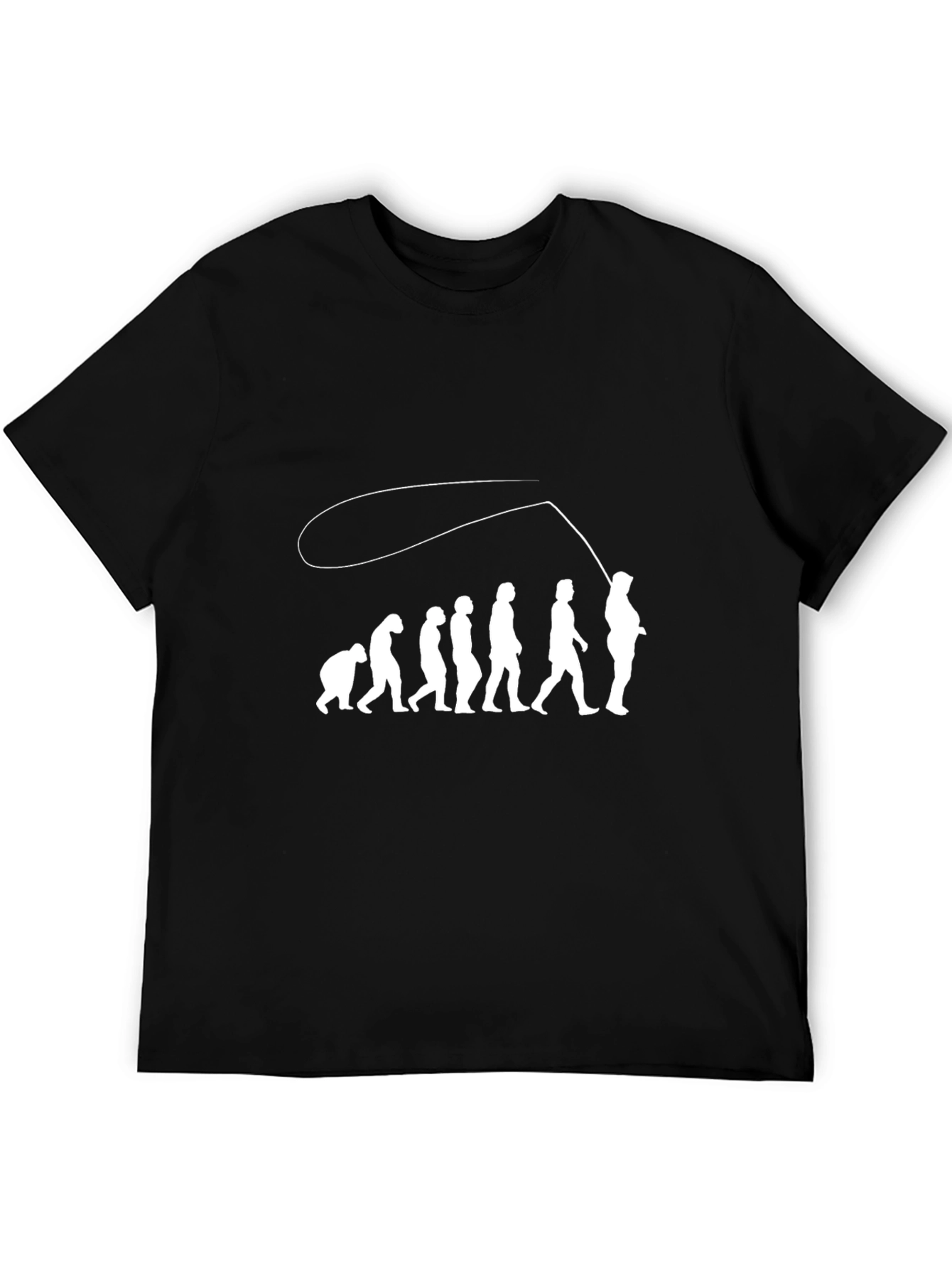 Evolution to Fisherman Black Graphic Tee