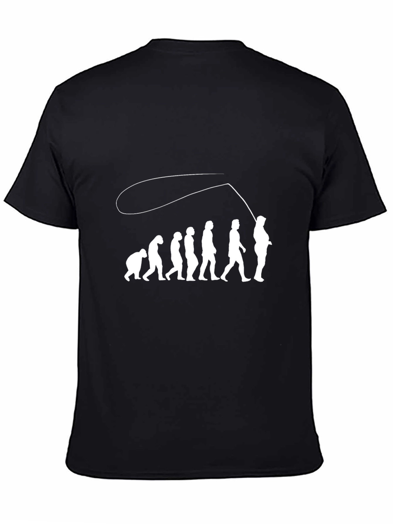 Evolution to Fisherman Black Graphic Tee