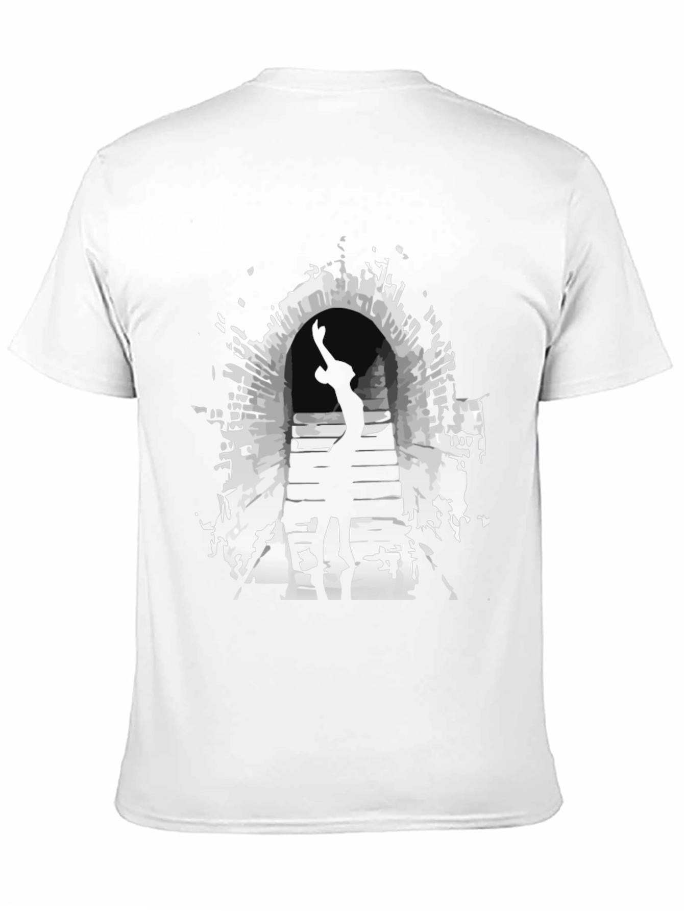 Mysterious Portal Graphic Tee - Black Cotton Shirt