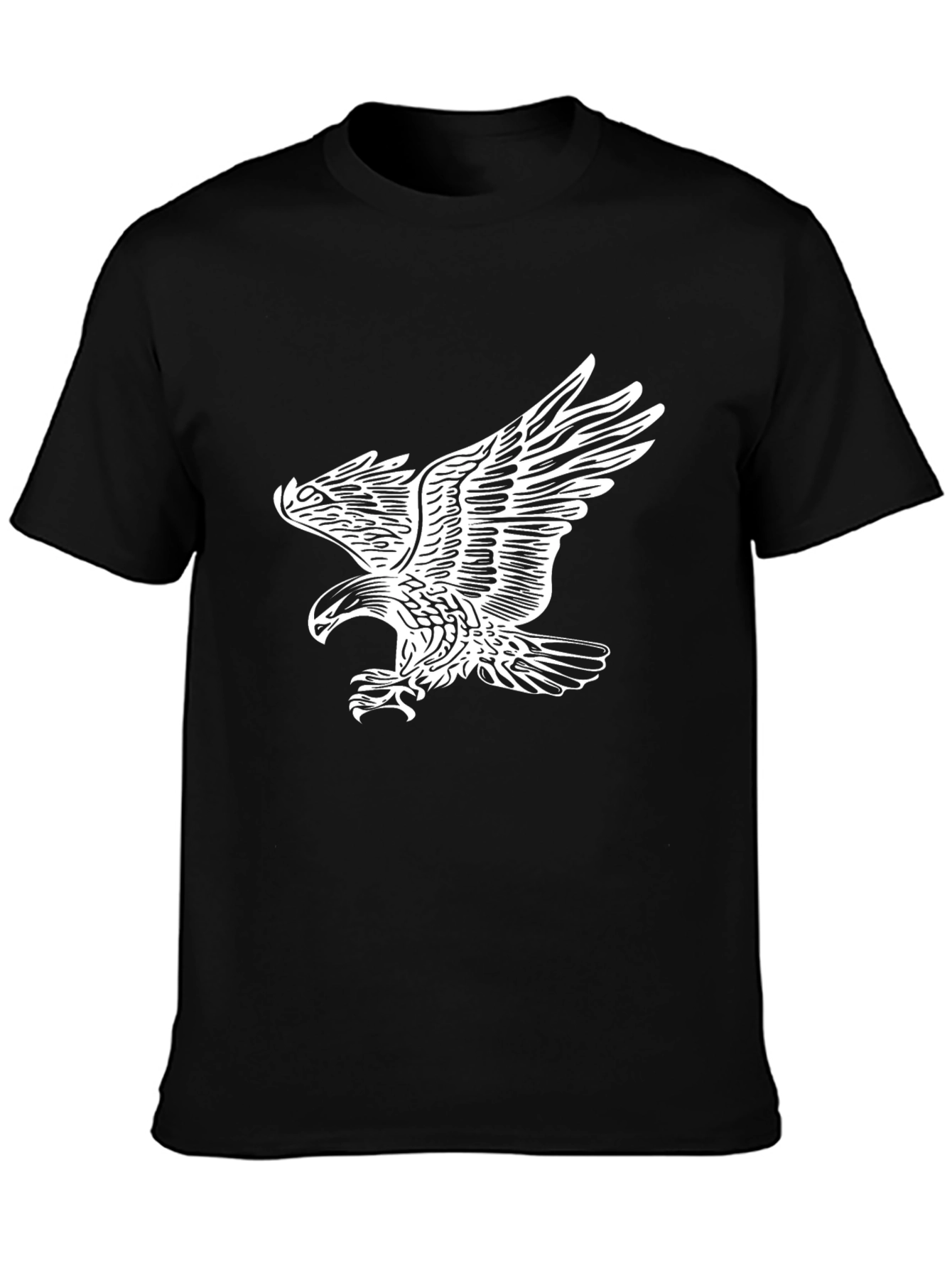 Bold Eagle Graphic Tee - Black Cotton
