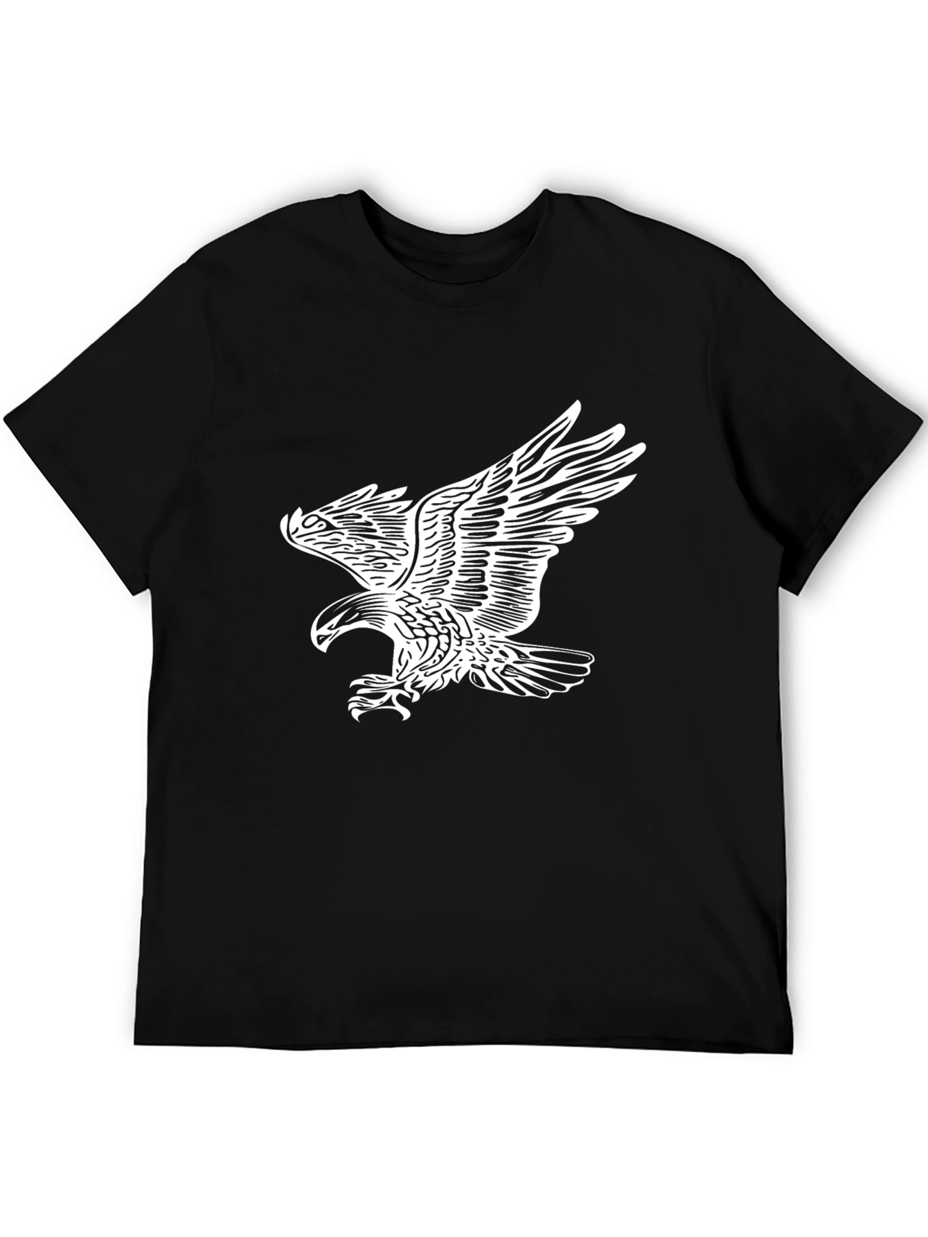 Bold Eagle Graphic Tee - Black Cotton