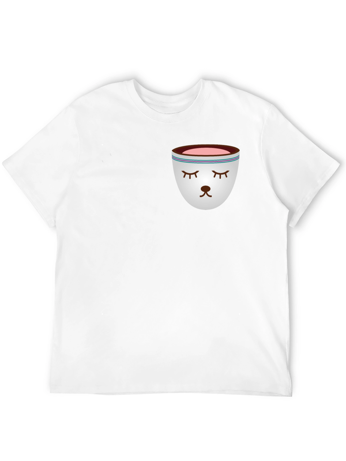 Sleepy Tea Cup Design Black T-Shirt