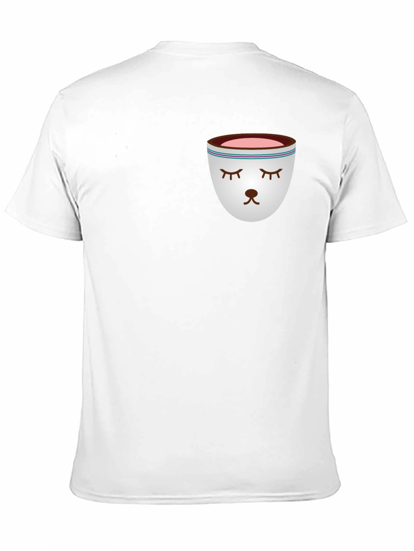Sleepy Tea Cup Design Black T-Shirt