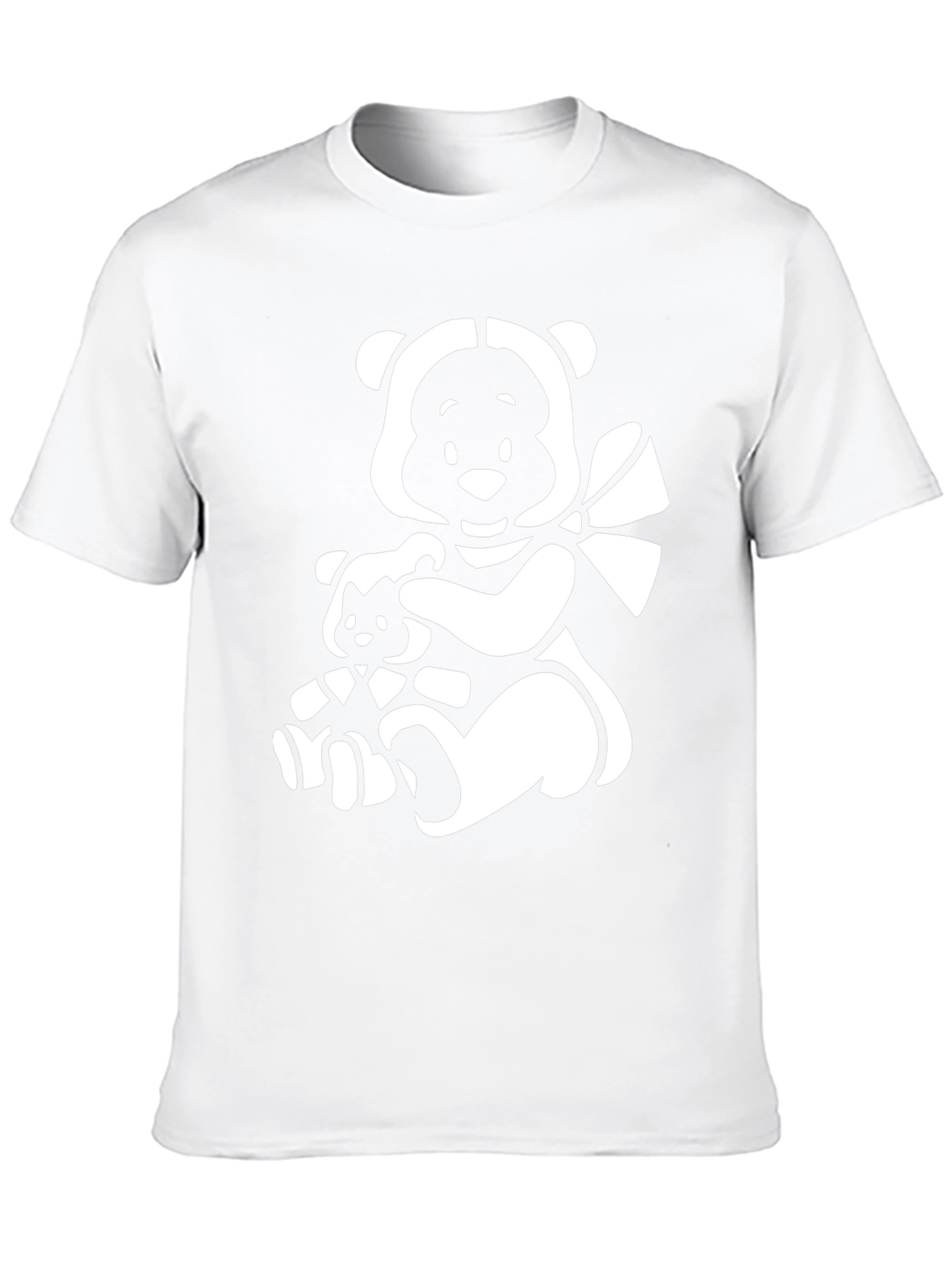 Black T-Shirt with Cute Bear Graphic