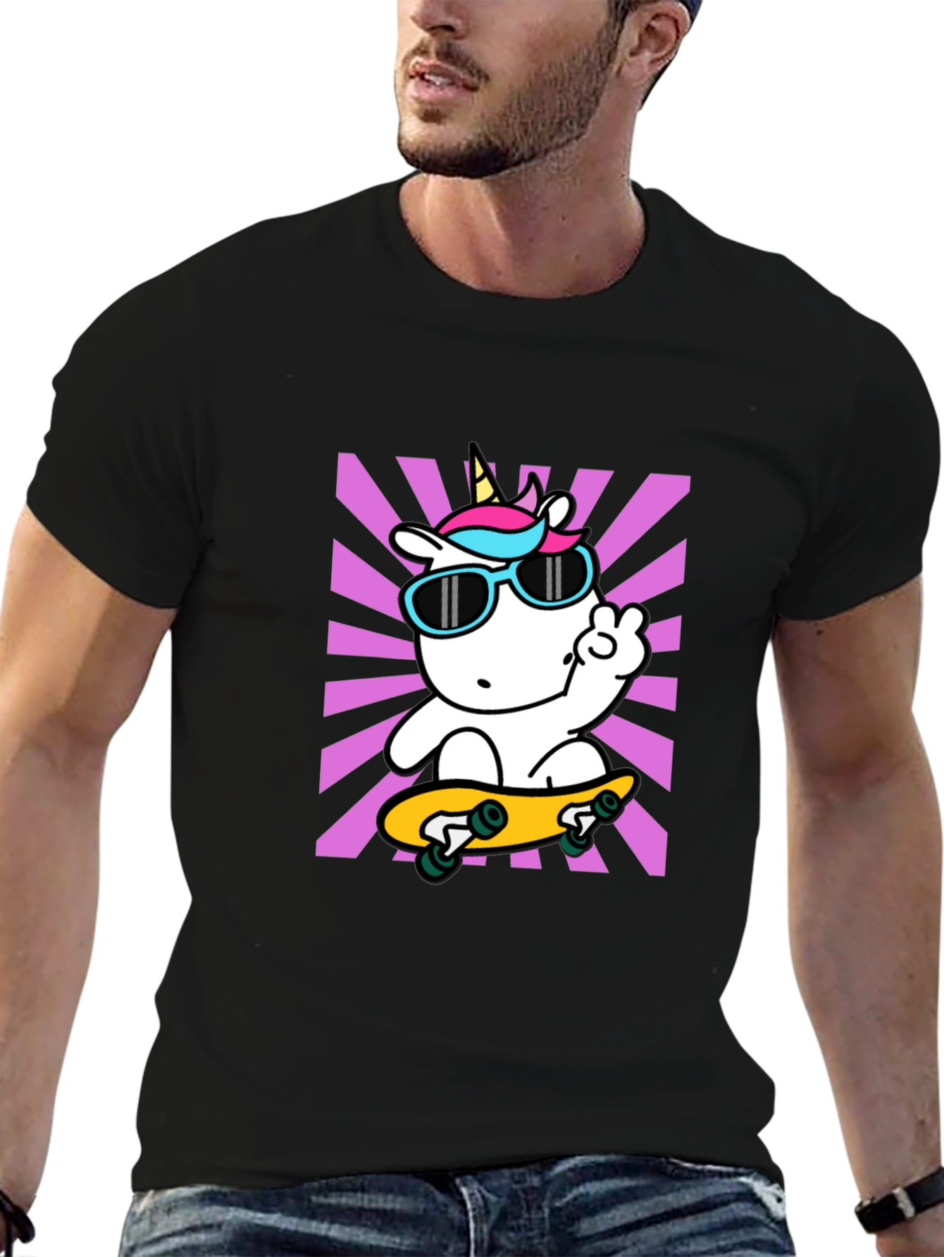 Cool Unicorn Skateboard T-Shirt