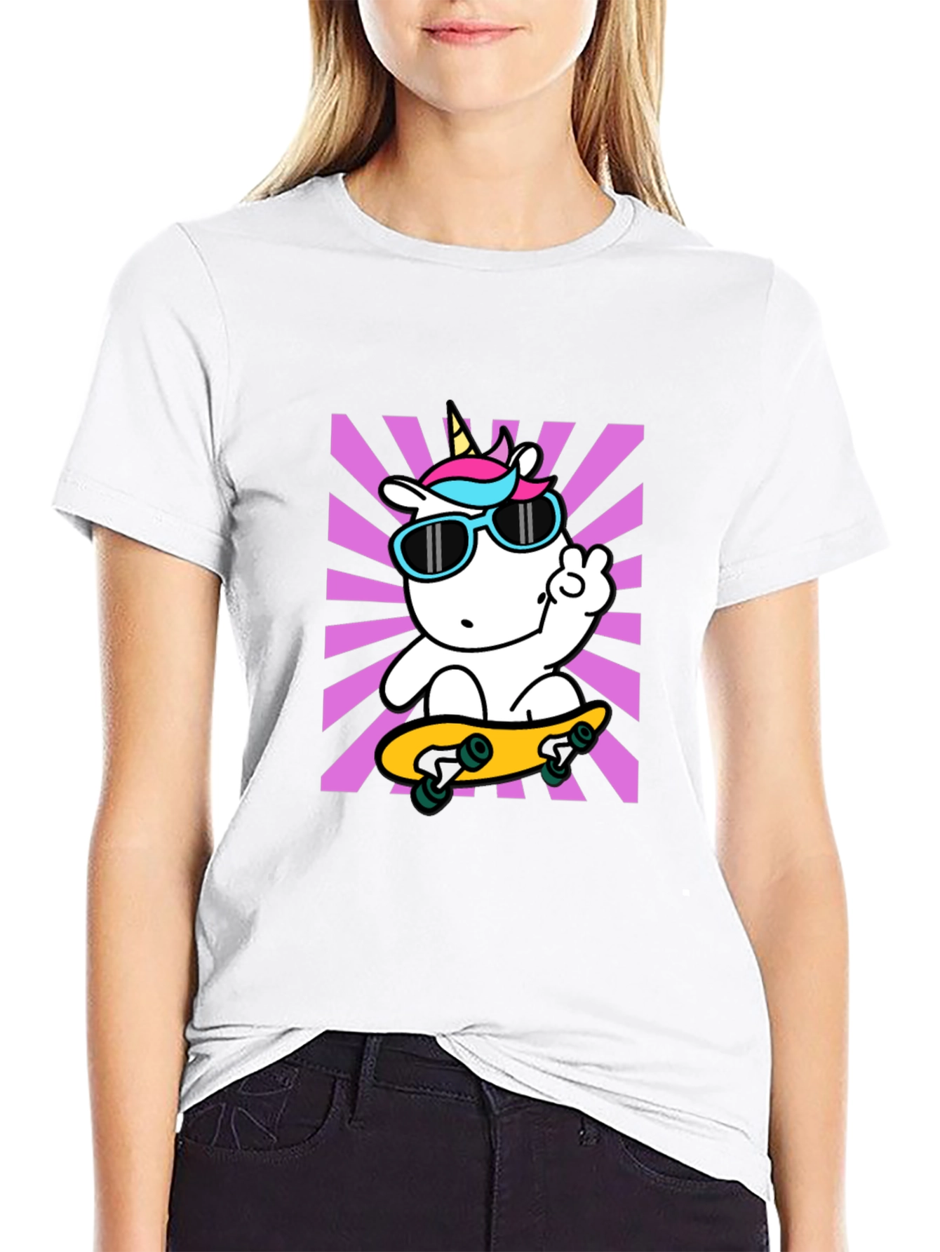 Cool Unicorn Skateboard T-Shirt
