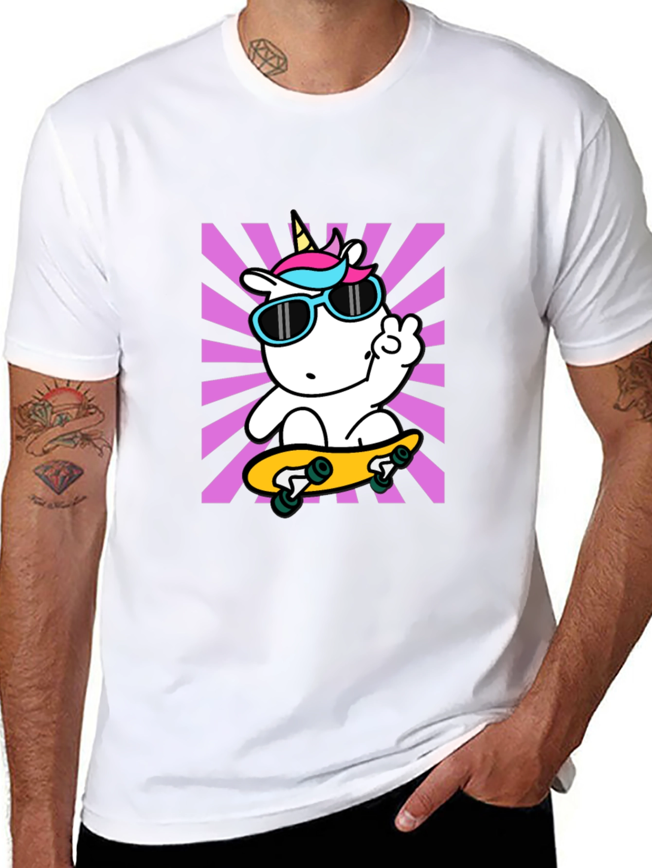 Cool Unicorn Skateboard T-Shirt