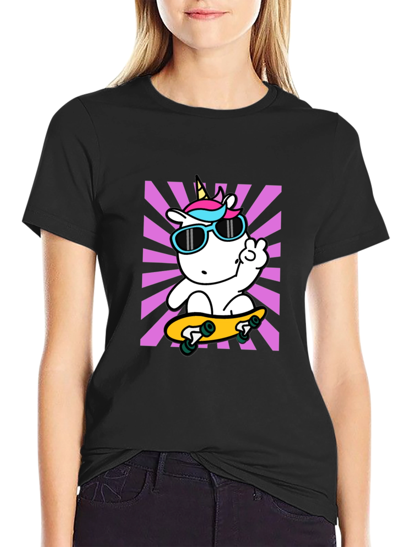 Cool Unicorn Skateboard T-Shirt