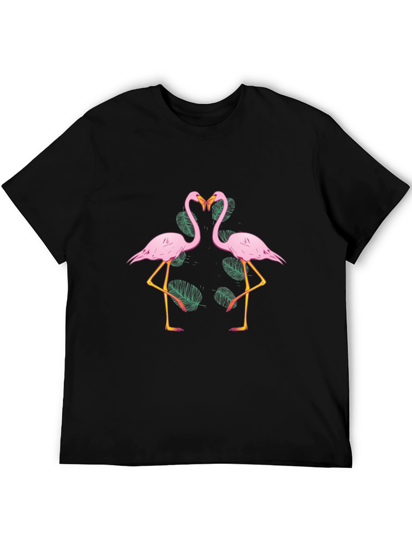 Flamingo Love Graphic Tee - Black