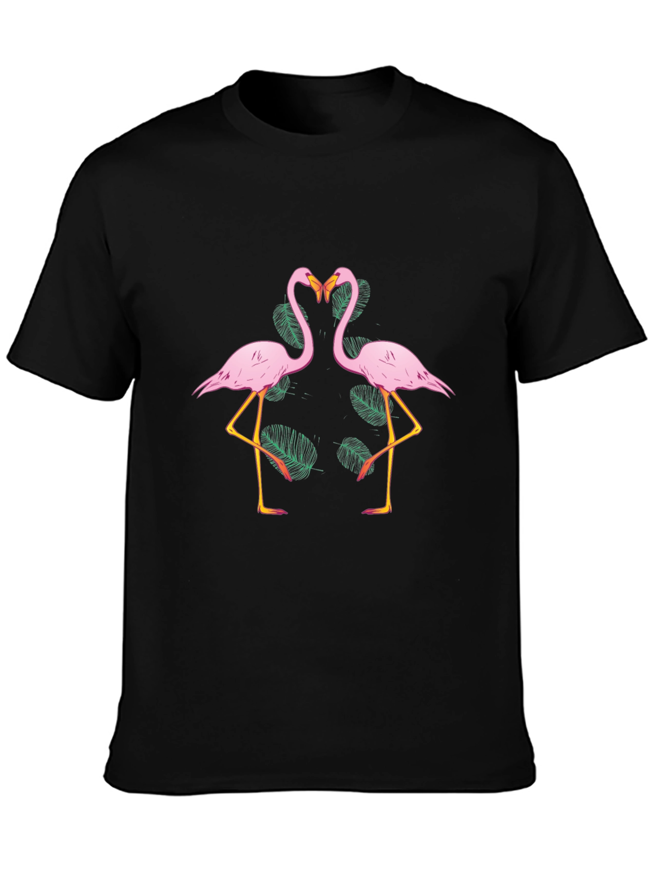Flamingo Love Graphic Tee - Black