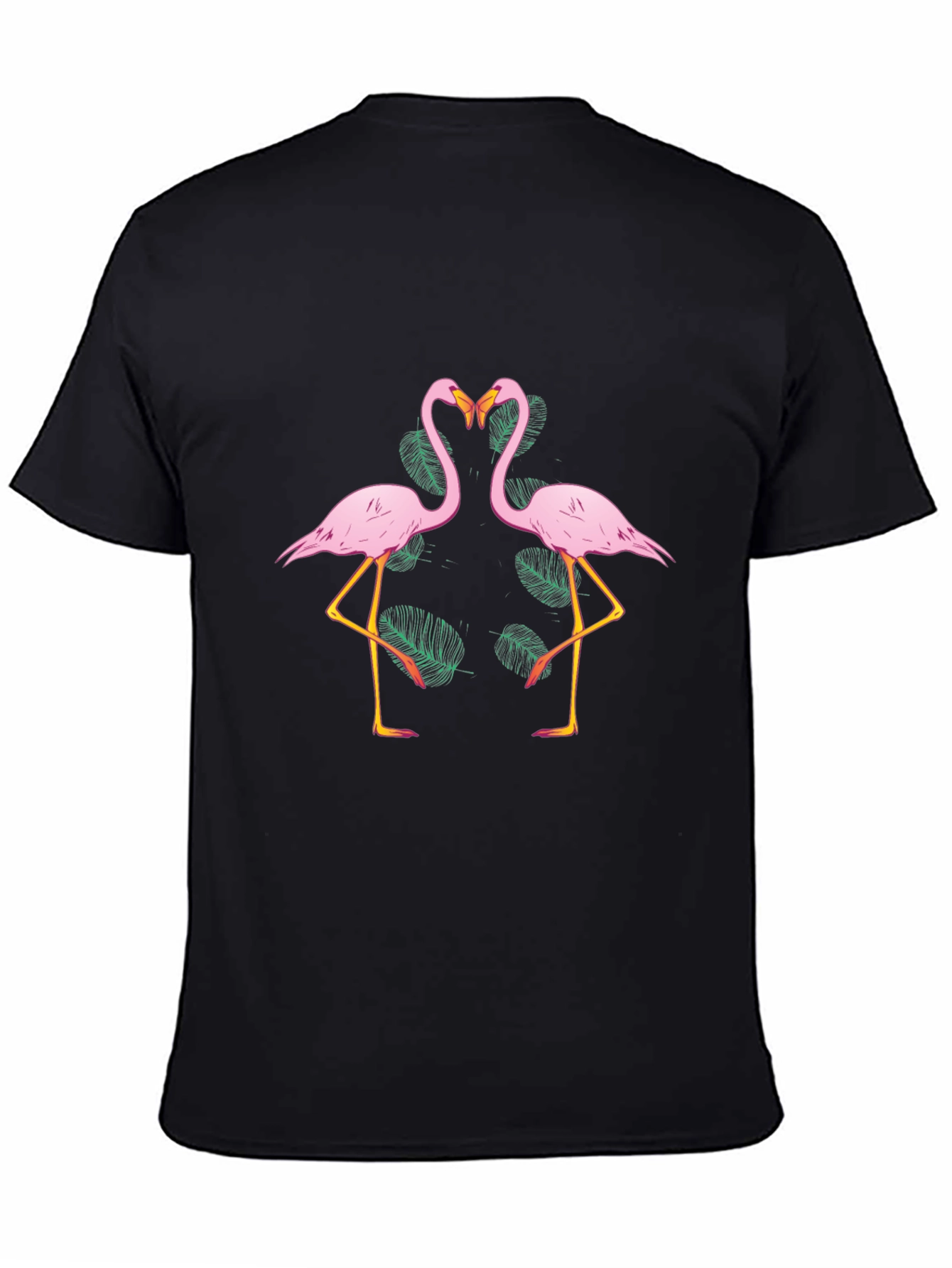 Flamingo Love Graphic Tee - Black