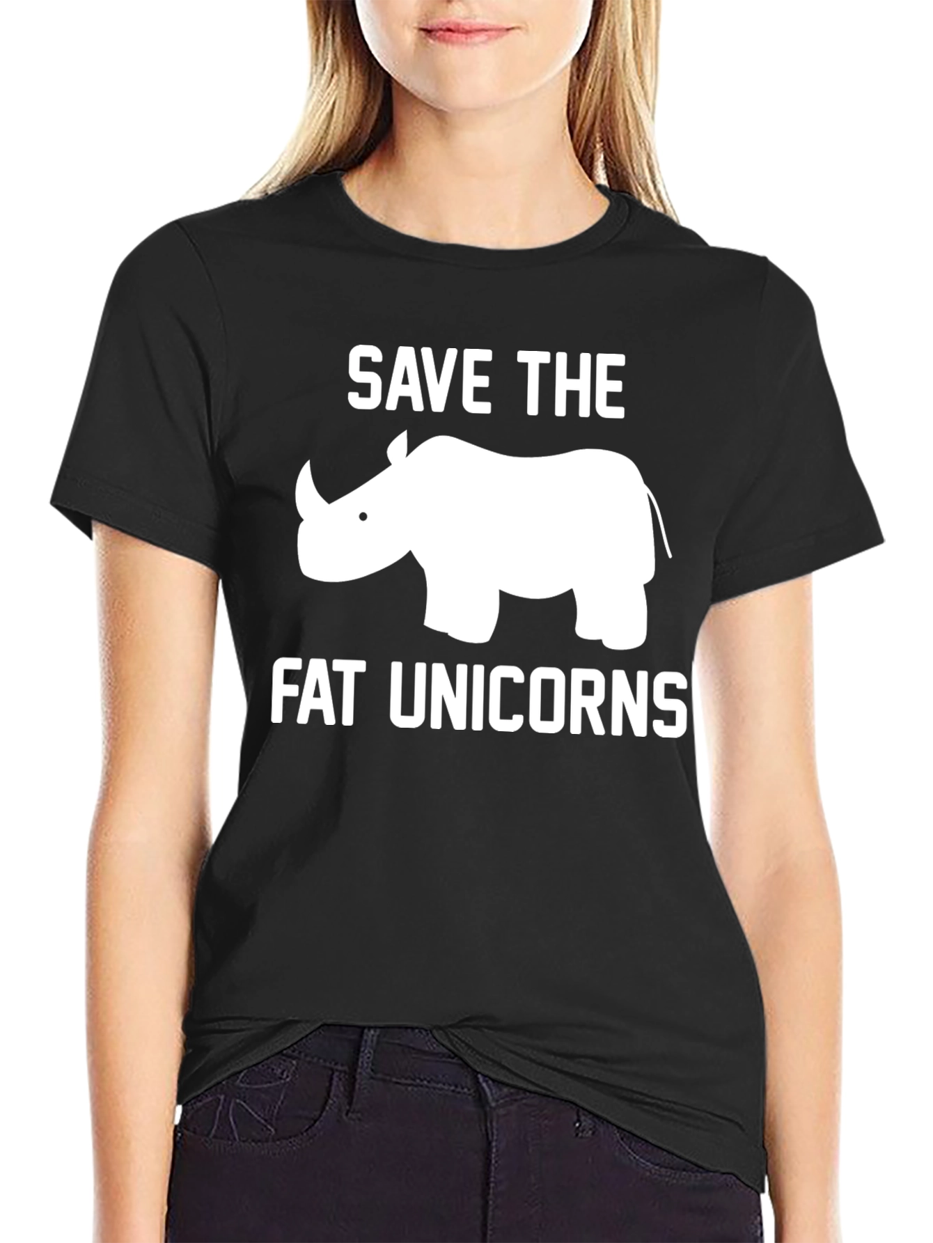 Save the Fat Unicorns Black T-Shirt