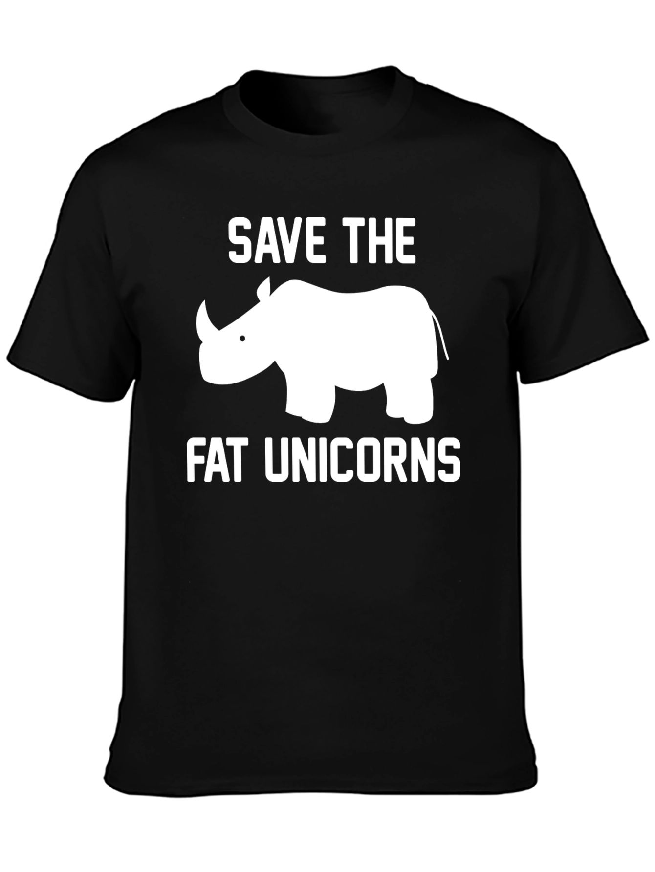Save the Fat Unicorns Black T-Shirt