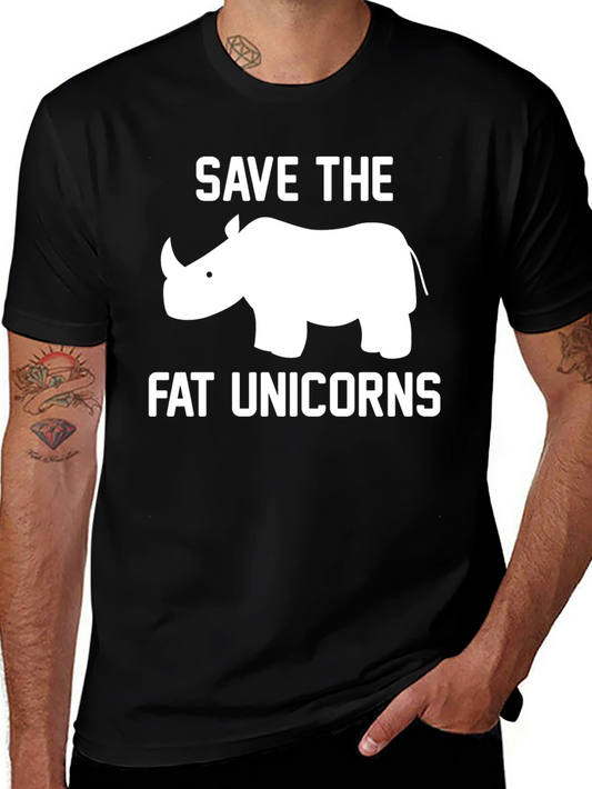 Save the Fat Unicorns Black T-Shirt