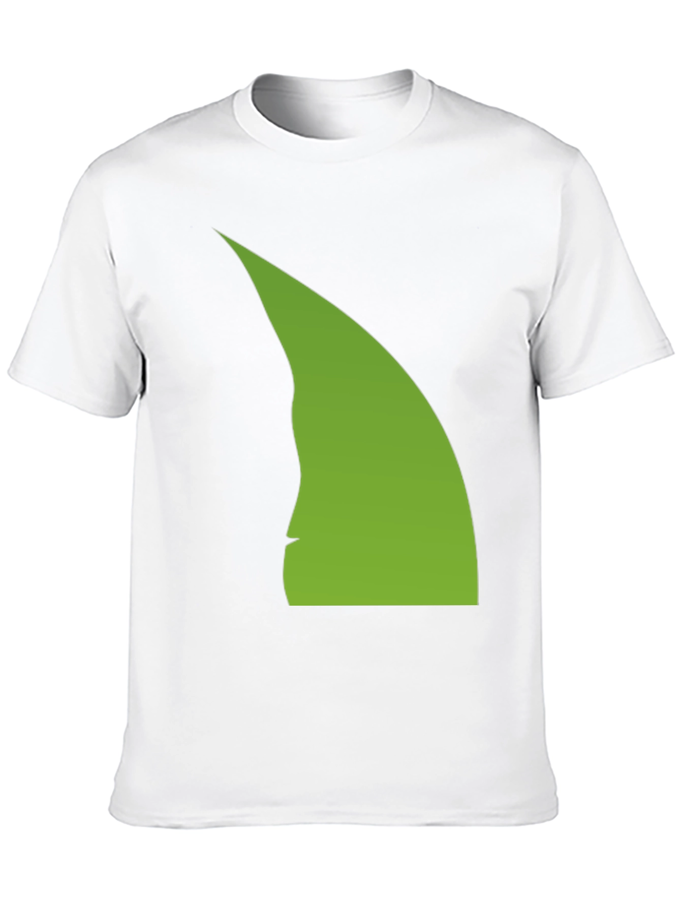Abstract Green Silhouette on Black T-Shirt